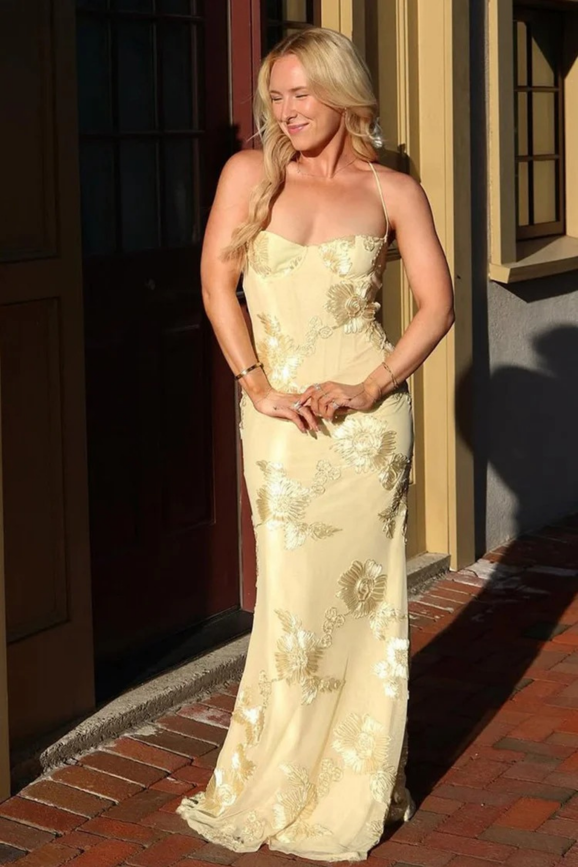 Prom Maxi Dress Lace-Up Back Elegant Style