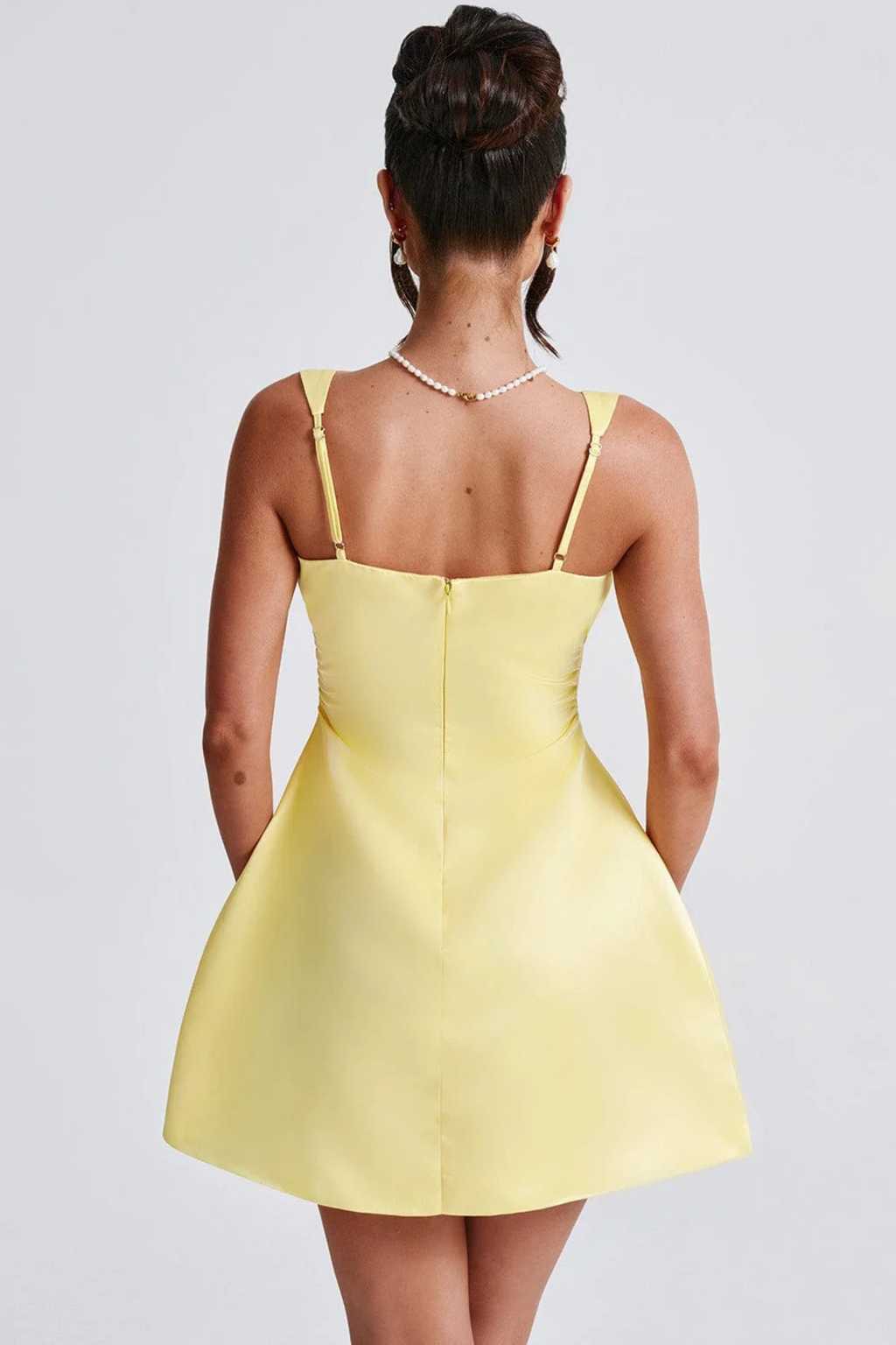 Mini Dress Square Neck A Line Chic Wedding Guest Style