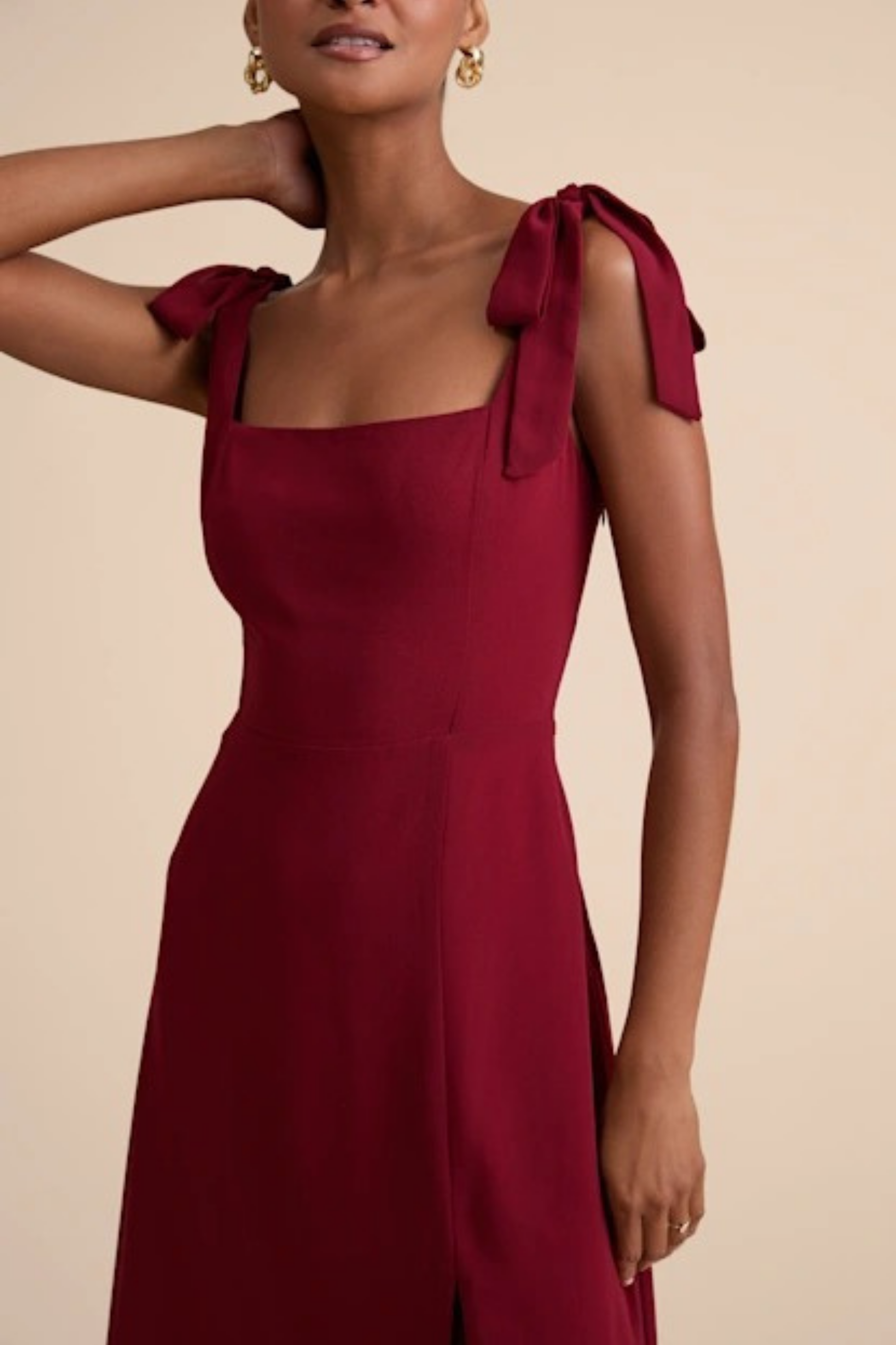 Floral Midi Dress Tie Strap Elegant Wedding Guest Style