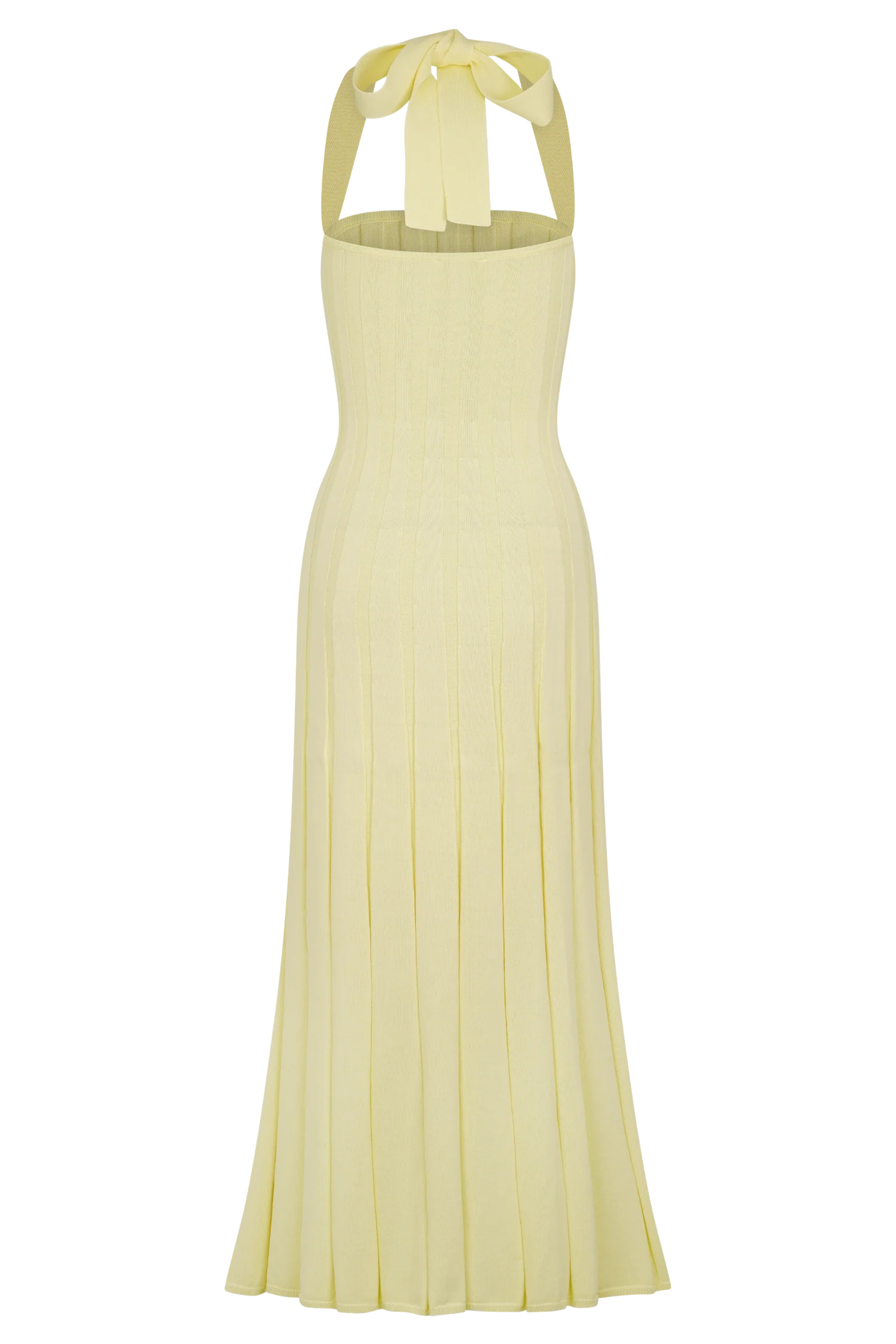 Fitted Knit Halter Midi Dress