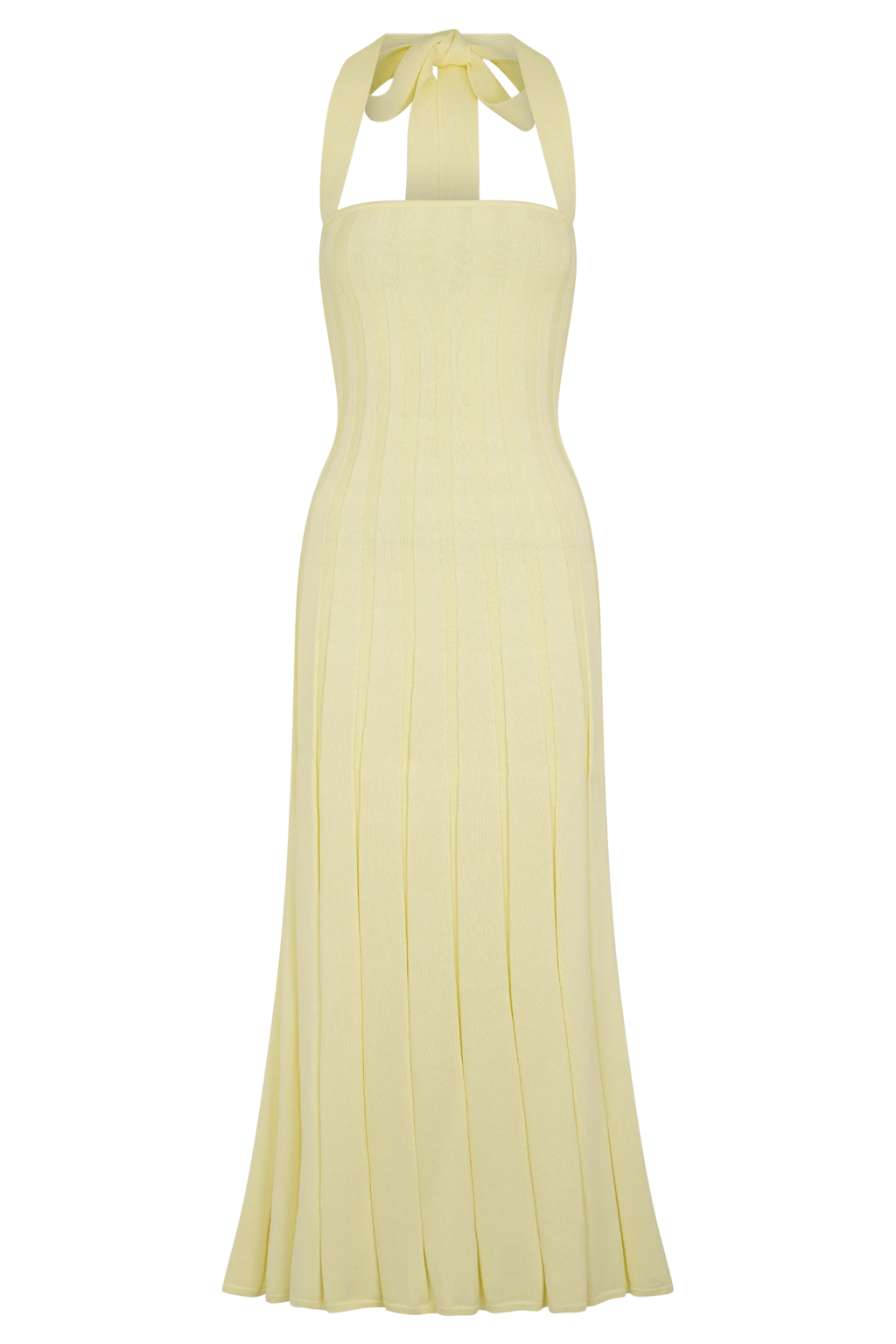 Fitted Knit Halter Midi Dress