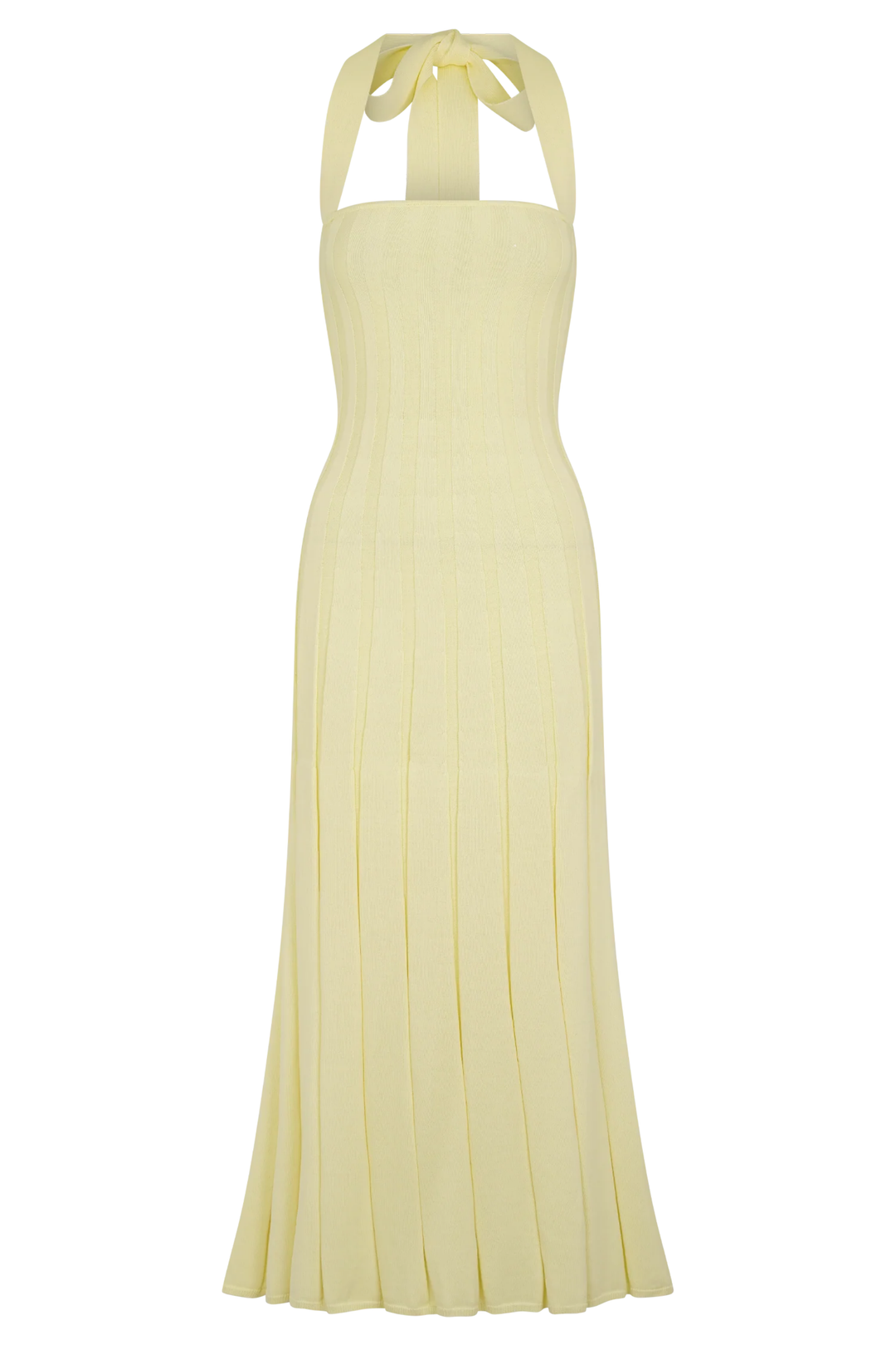 Fitted Knit Halter Midi Dress