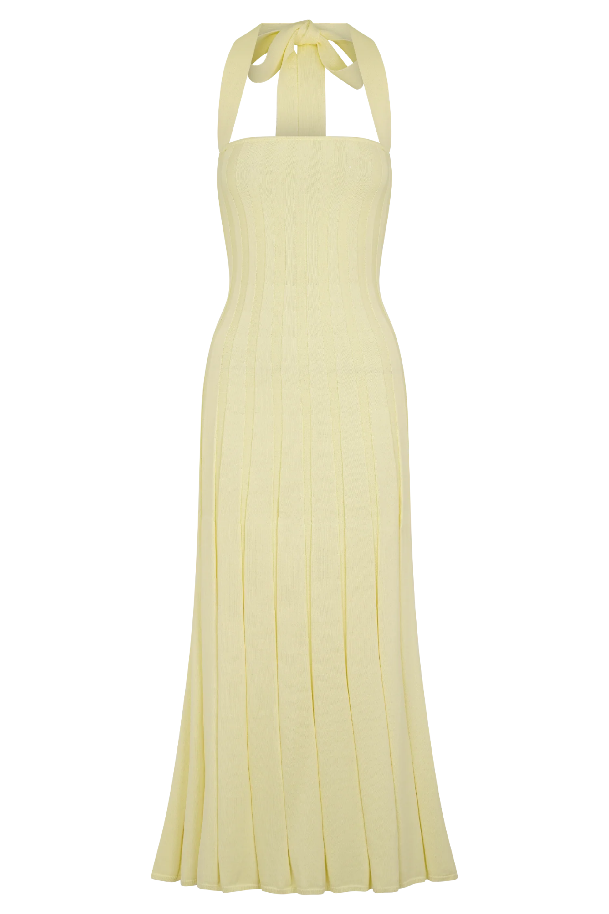 Fitted Knit Halter Midi Dress