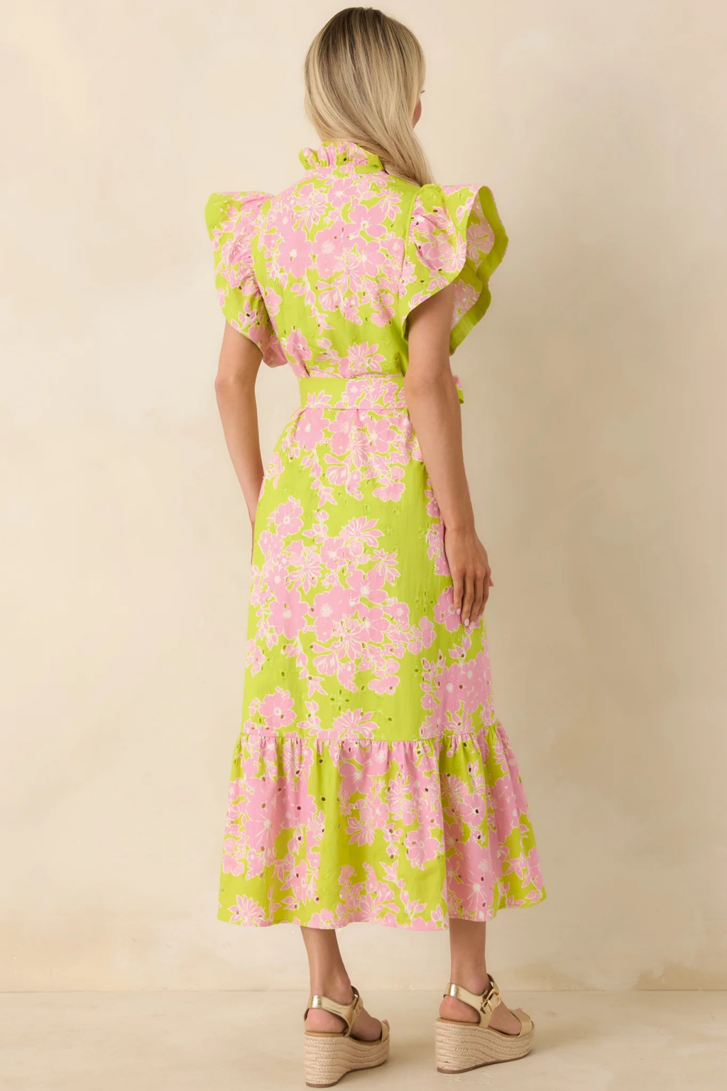 Sage Blossom Midi Dress