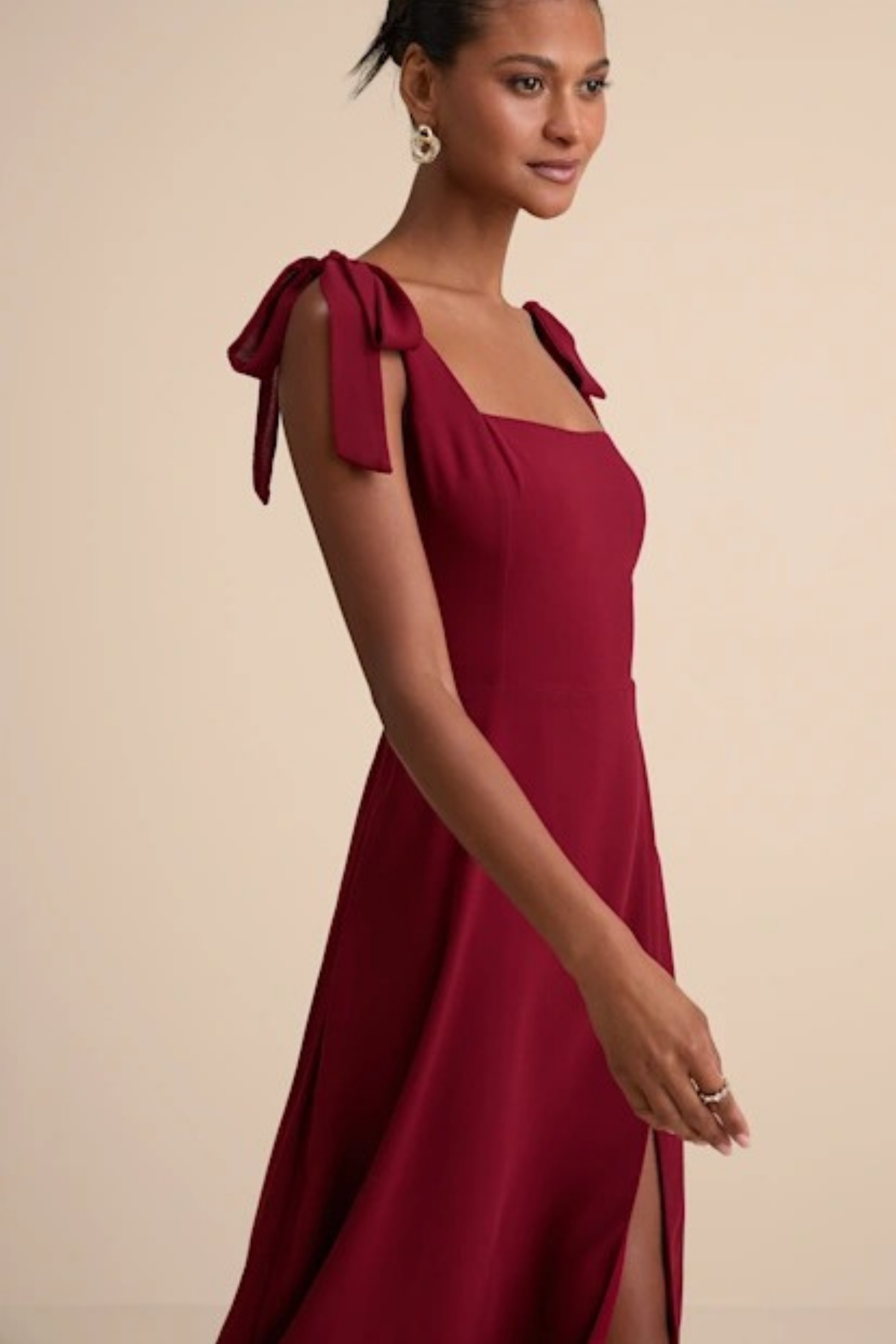 Floral Midi Dress Tie Strap Elegant Wedding Guest Style