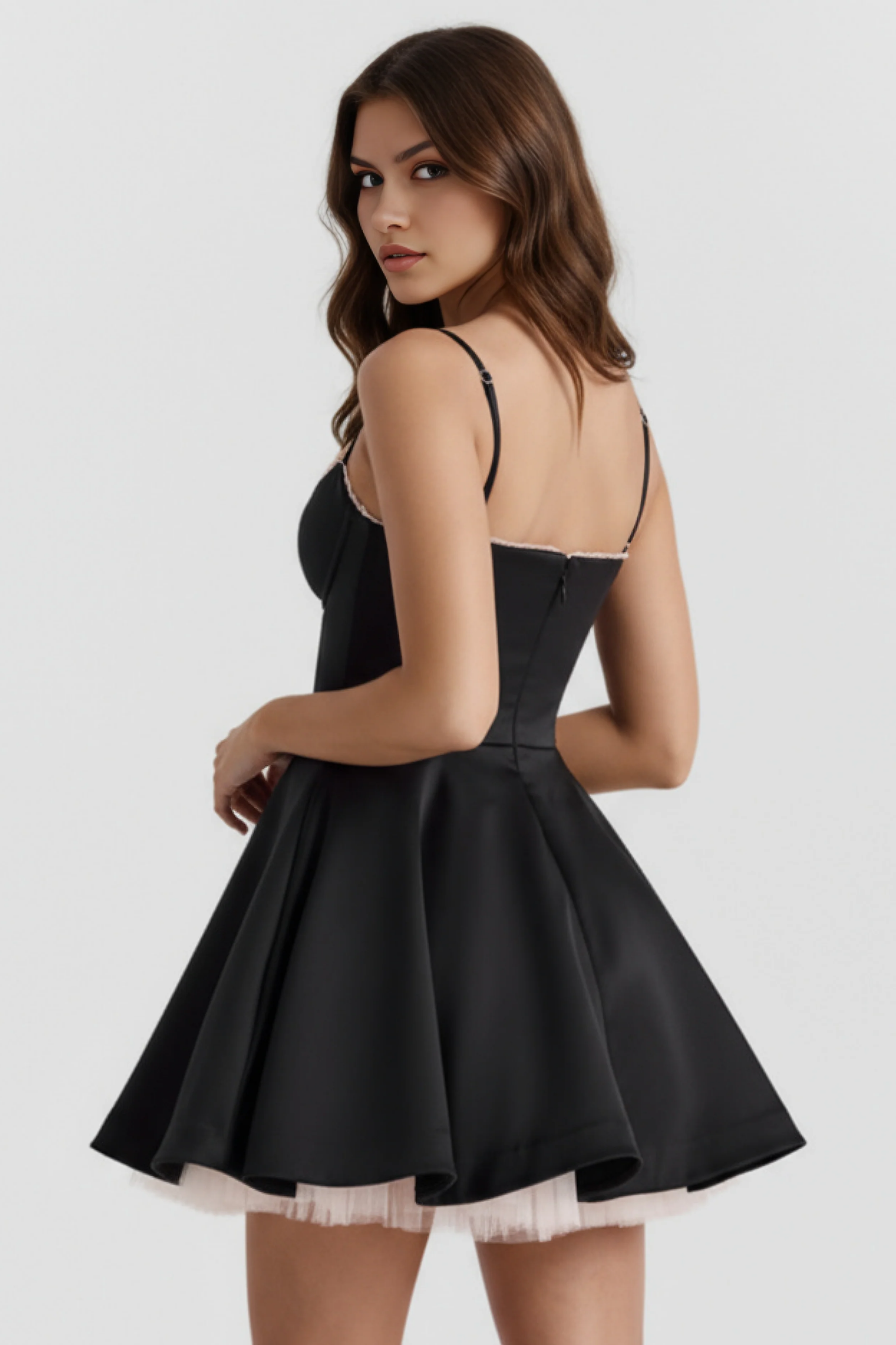 Strappy Mini Dress Corset Bodice Glam Style