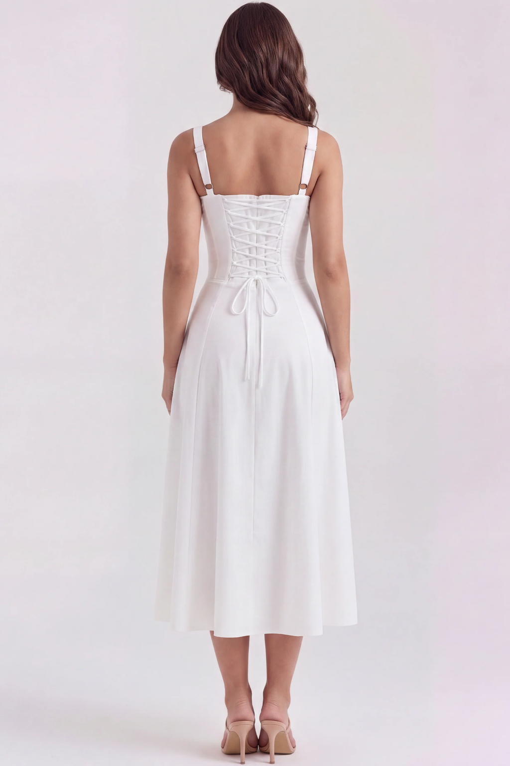 Corset Midi Dress with Side Slit Elegant Style