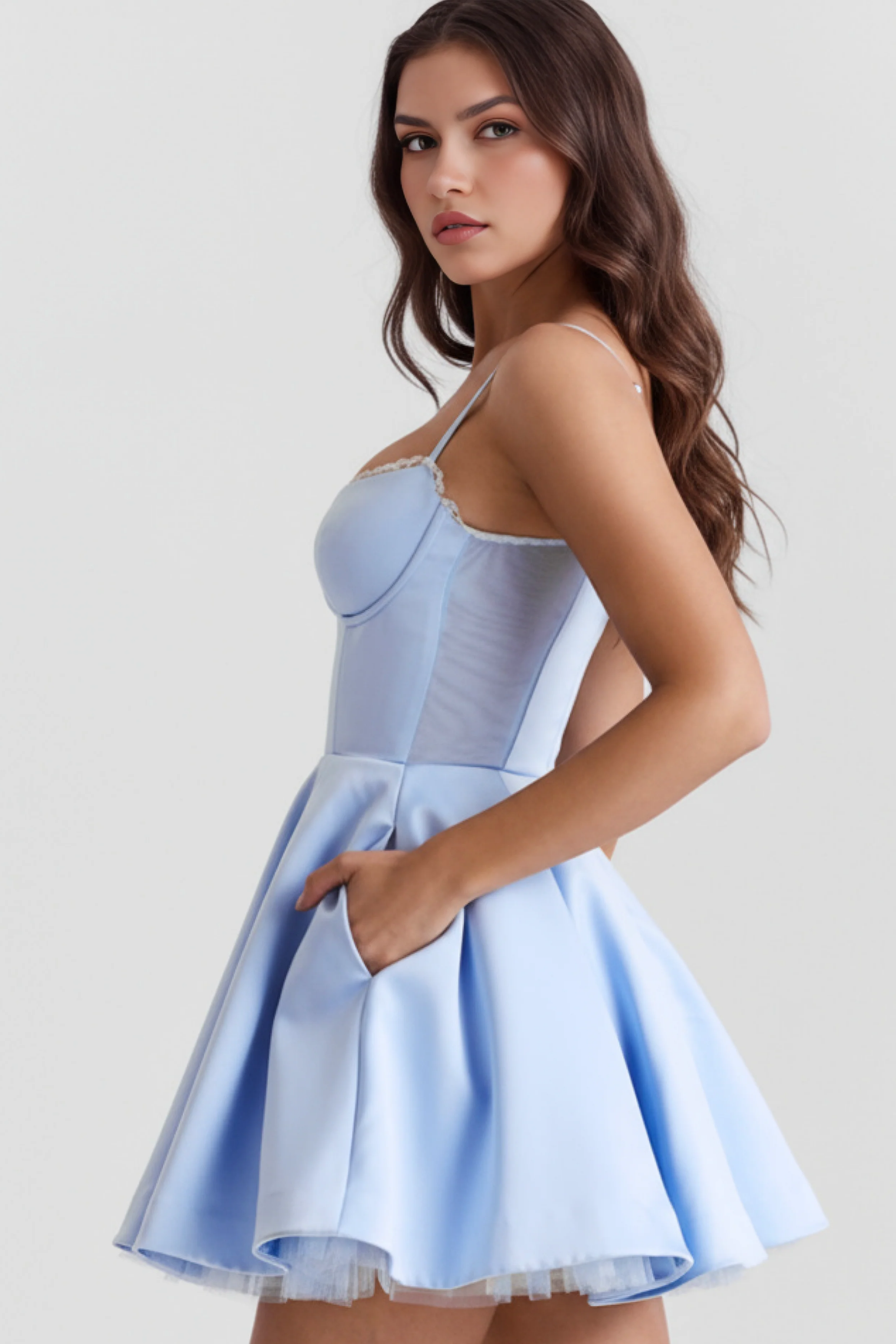 Strappy Mini Dress Corset Bodice Glam Style