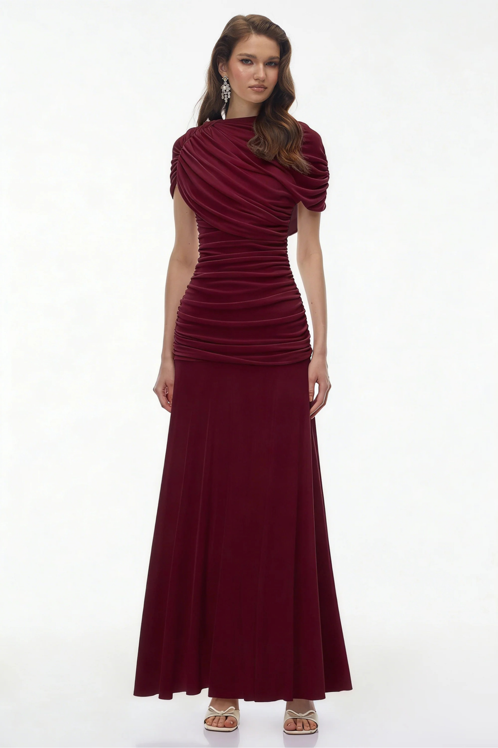 Crimson Elegance Maxi Dress