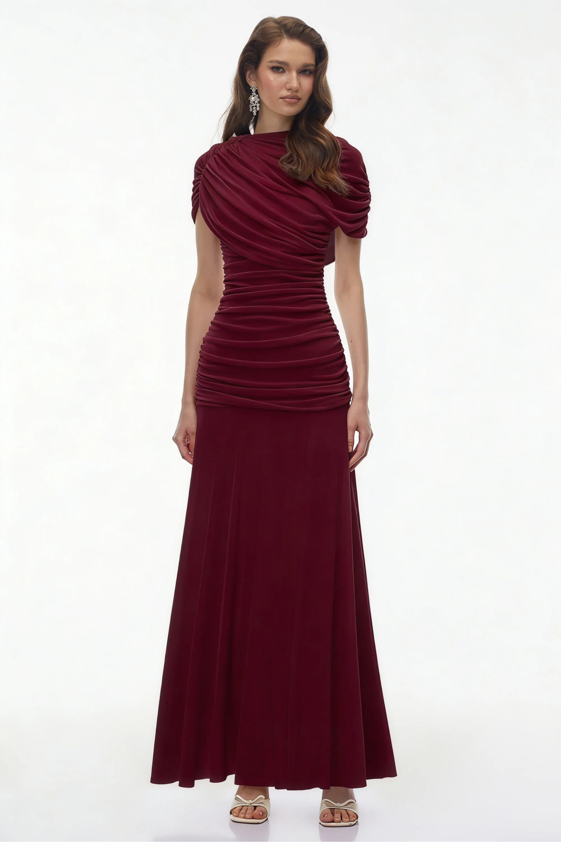 Crimson Elegance Maxi Dress