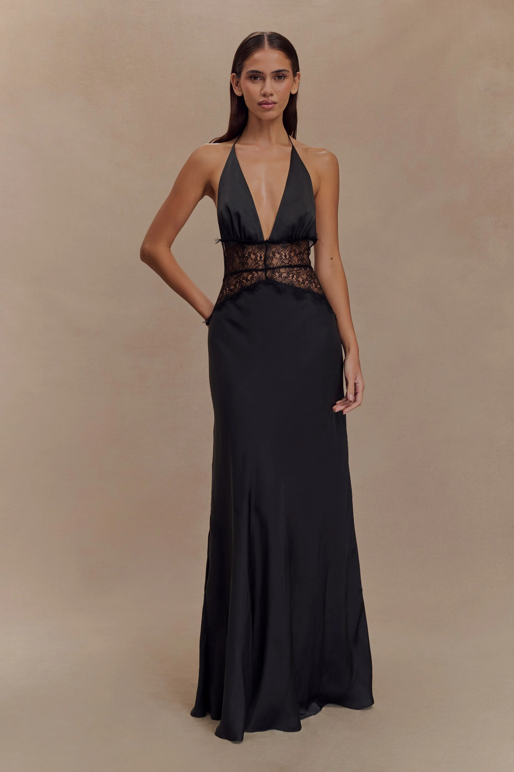 Black Silk Seduction Maxi Dress
