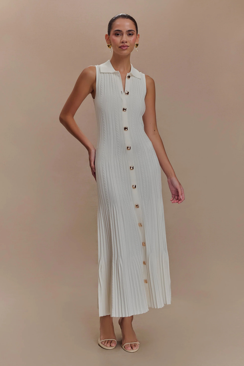 Monaco Button Midi Dress