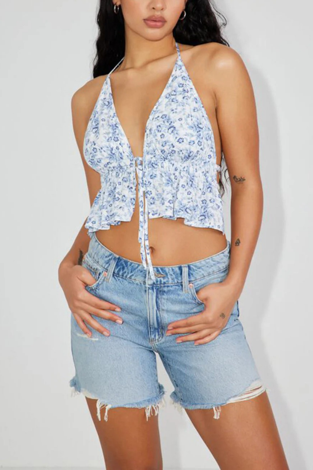 Sky Bloom Halter Top
