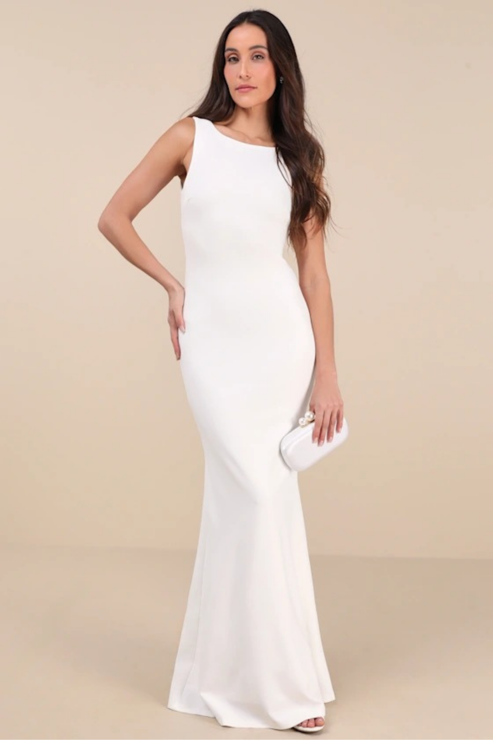 Bridesmaid Maxi Dress Open Back Elegant Style