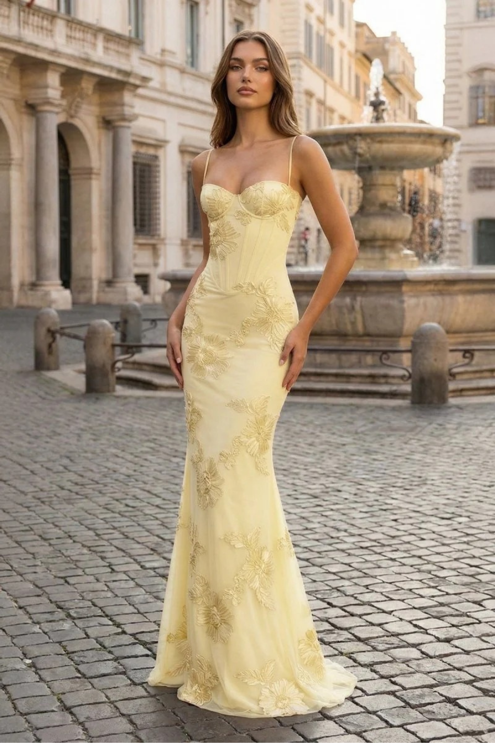 Prom Maxi Dress Lace-Up Back Elegant Style