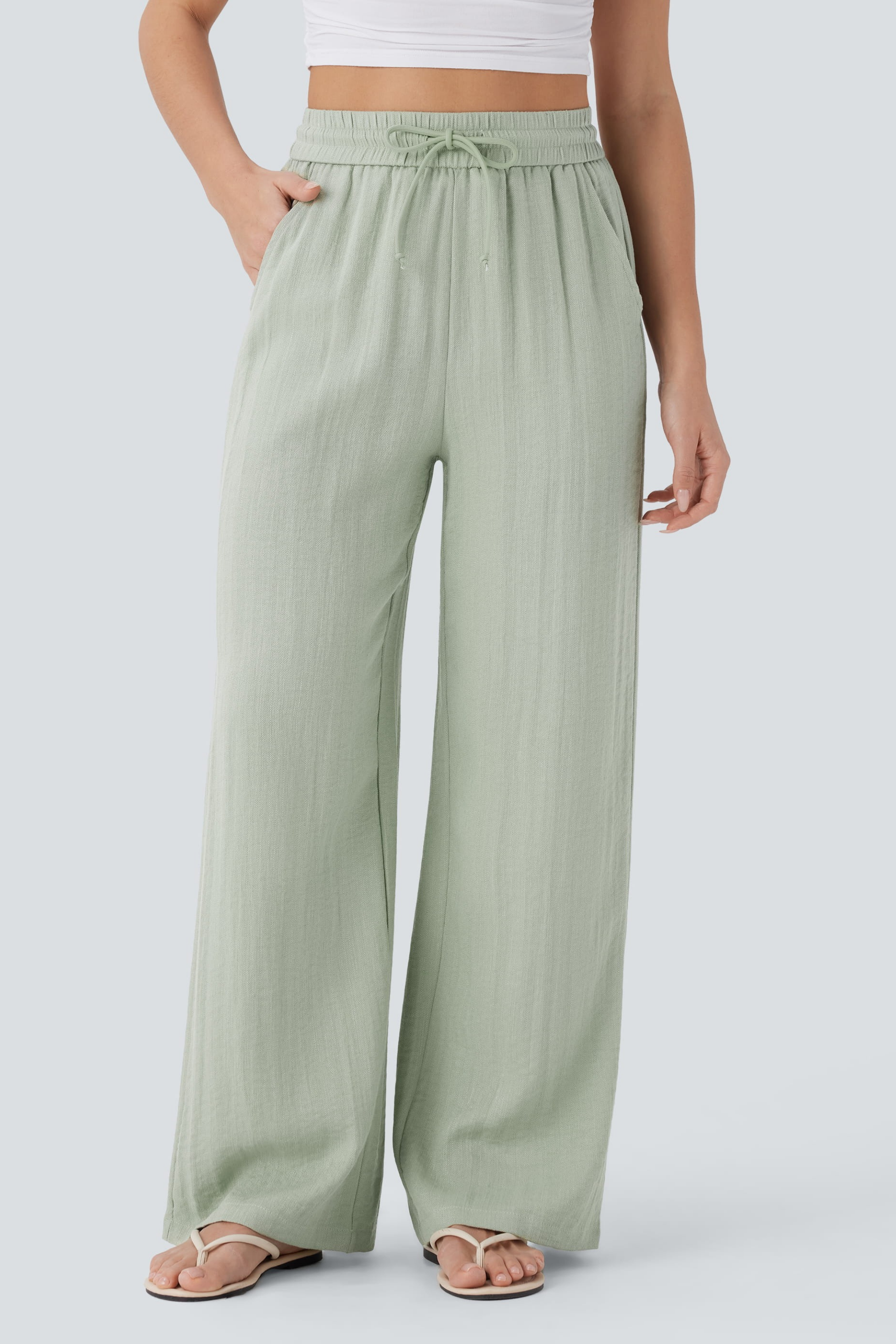 High Waisted Wide Leg Pants Casual Relaxed Style
