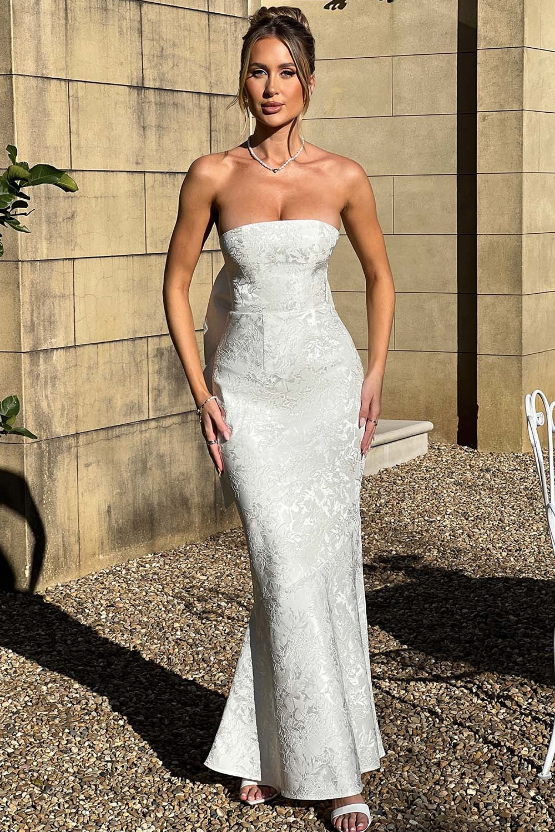 Elegant Maxi Dress Strapless Bodycon Sleek Wedding Guest Style