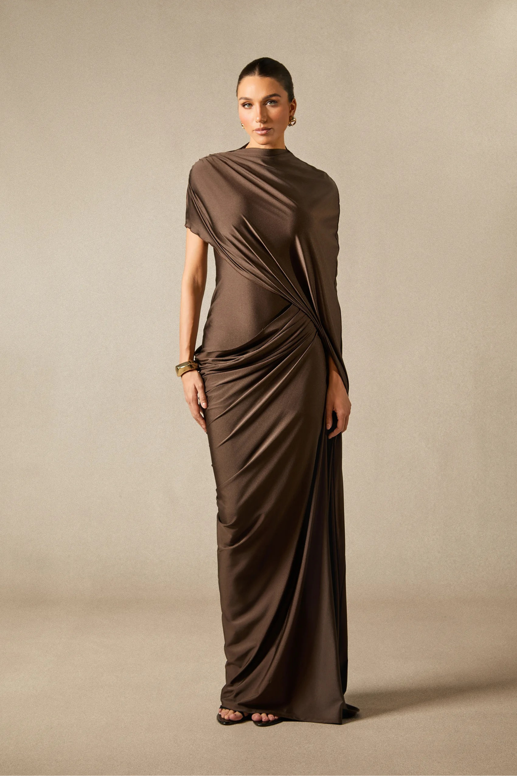 Mocha Elegance Maxi Dress