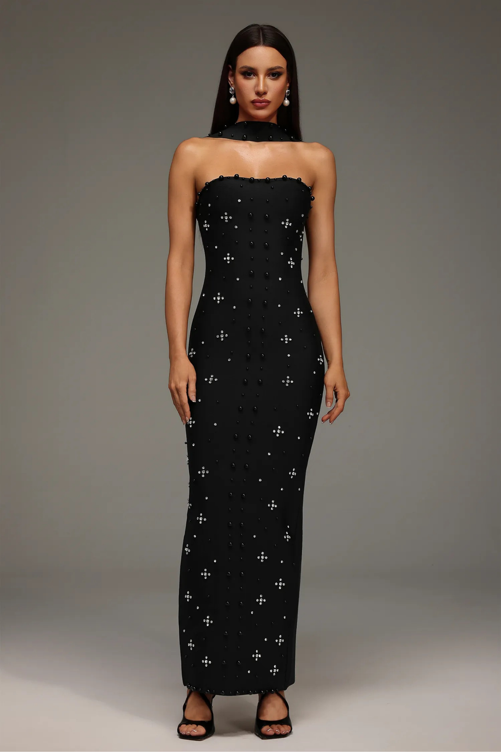 Noir Elegance Maxi Dress