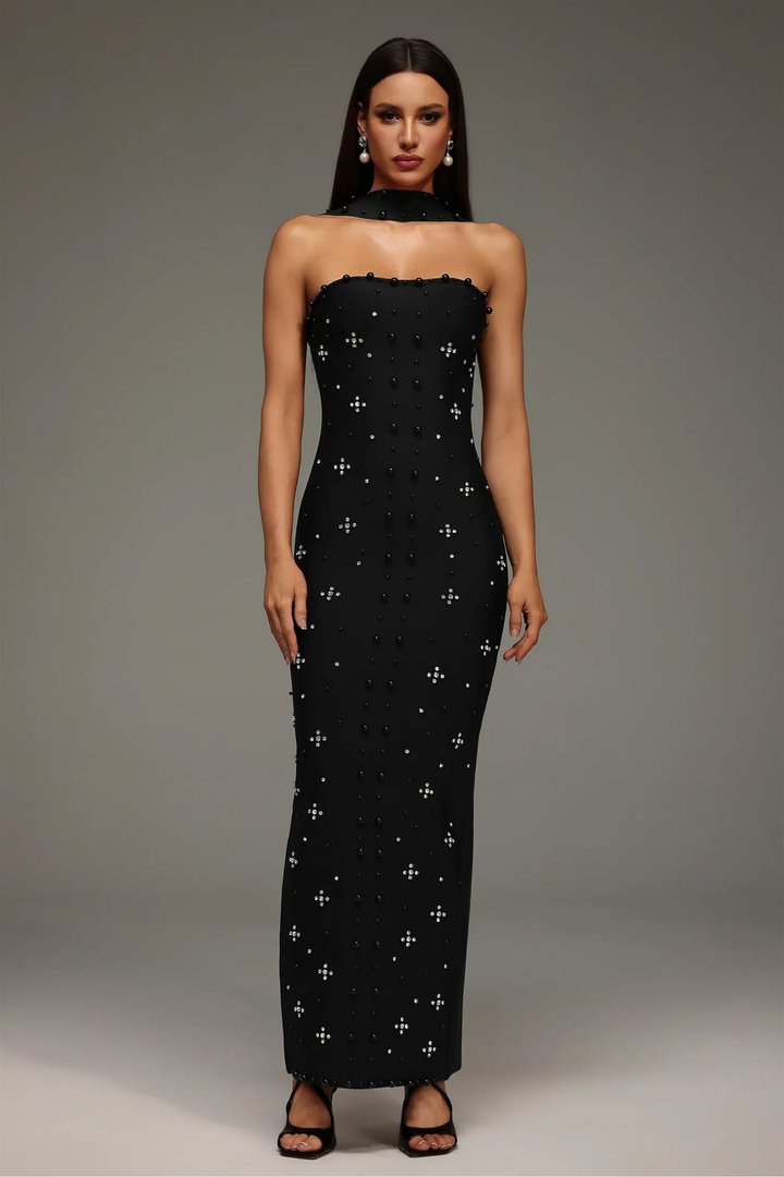 Noir Elegance Maxi Dress