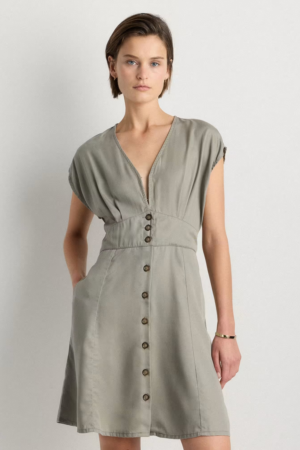 Mini Dress Deep V Neck Relaxed Style