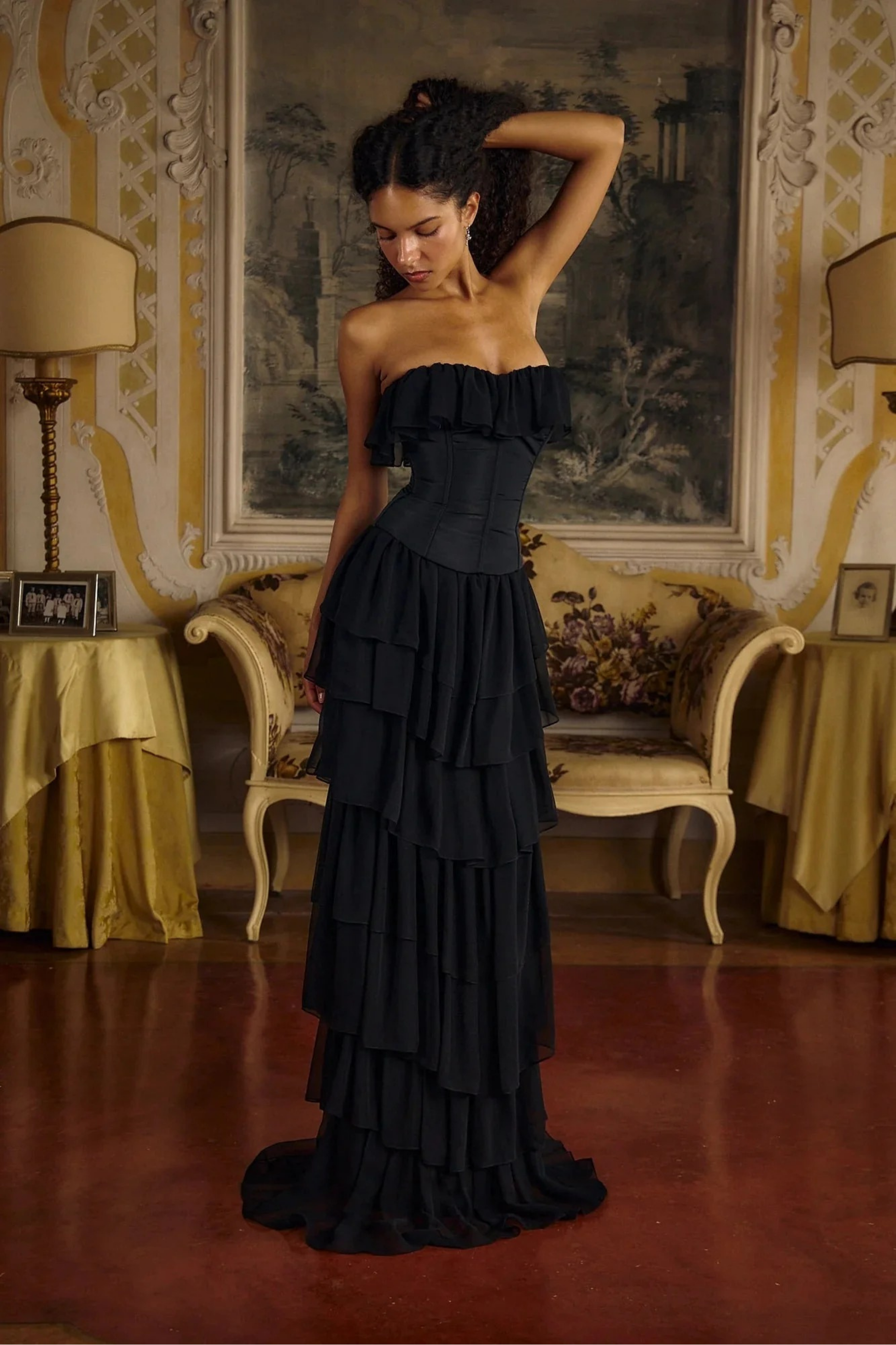 Soft Cascade Maxi Dress