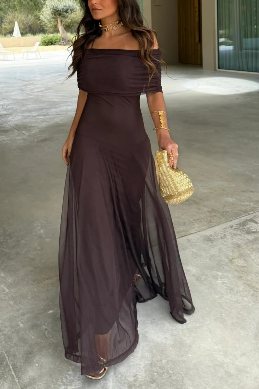 Luxe Shadow Maxi Dress