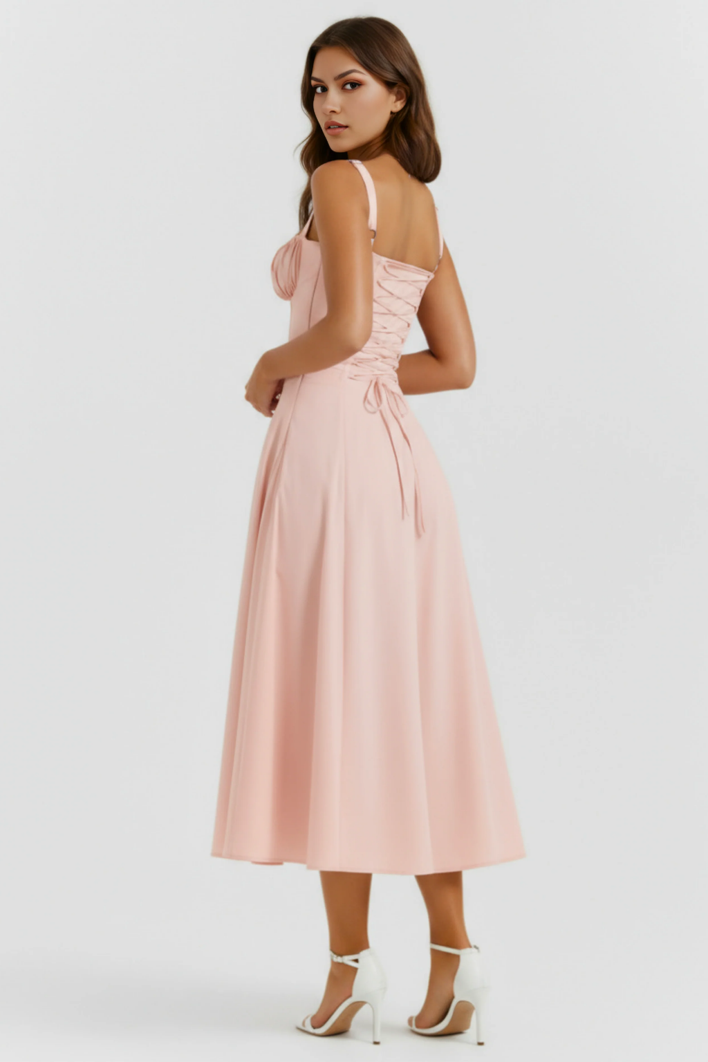 Corset Midi Dress with Side Slit Elegant Style