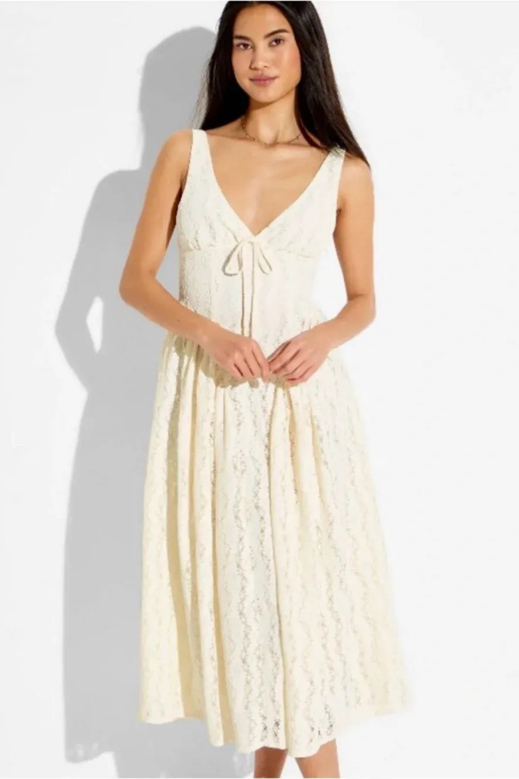 Waist Midi Dress Smocked Back Flowy Summer Style