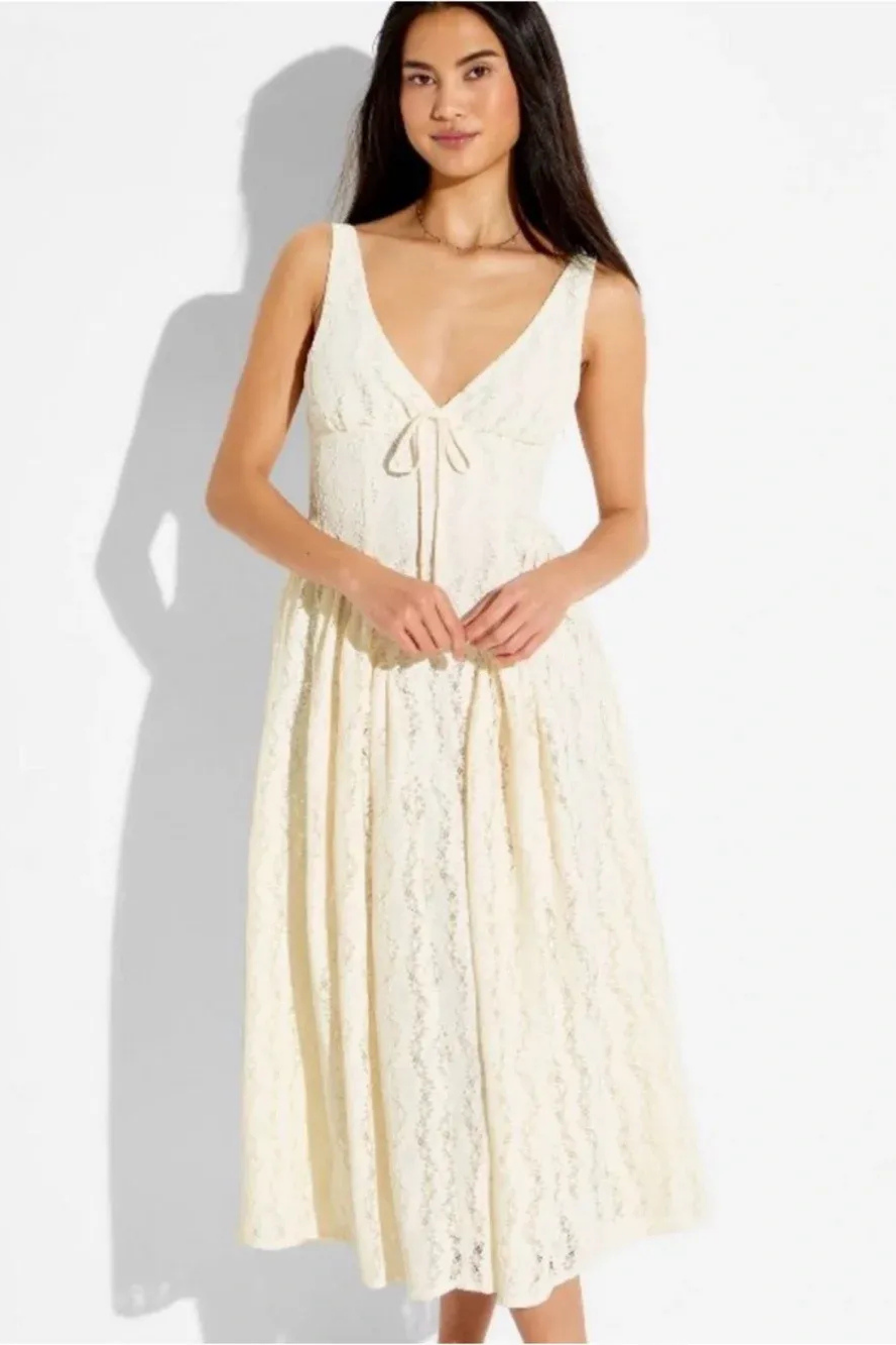 Waist Midi Dress Smocked Back Flowy Summer Style