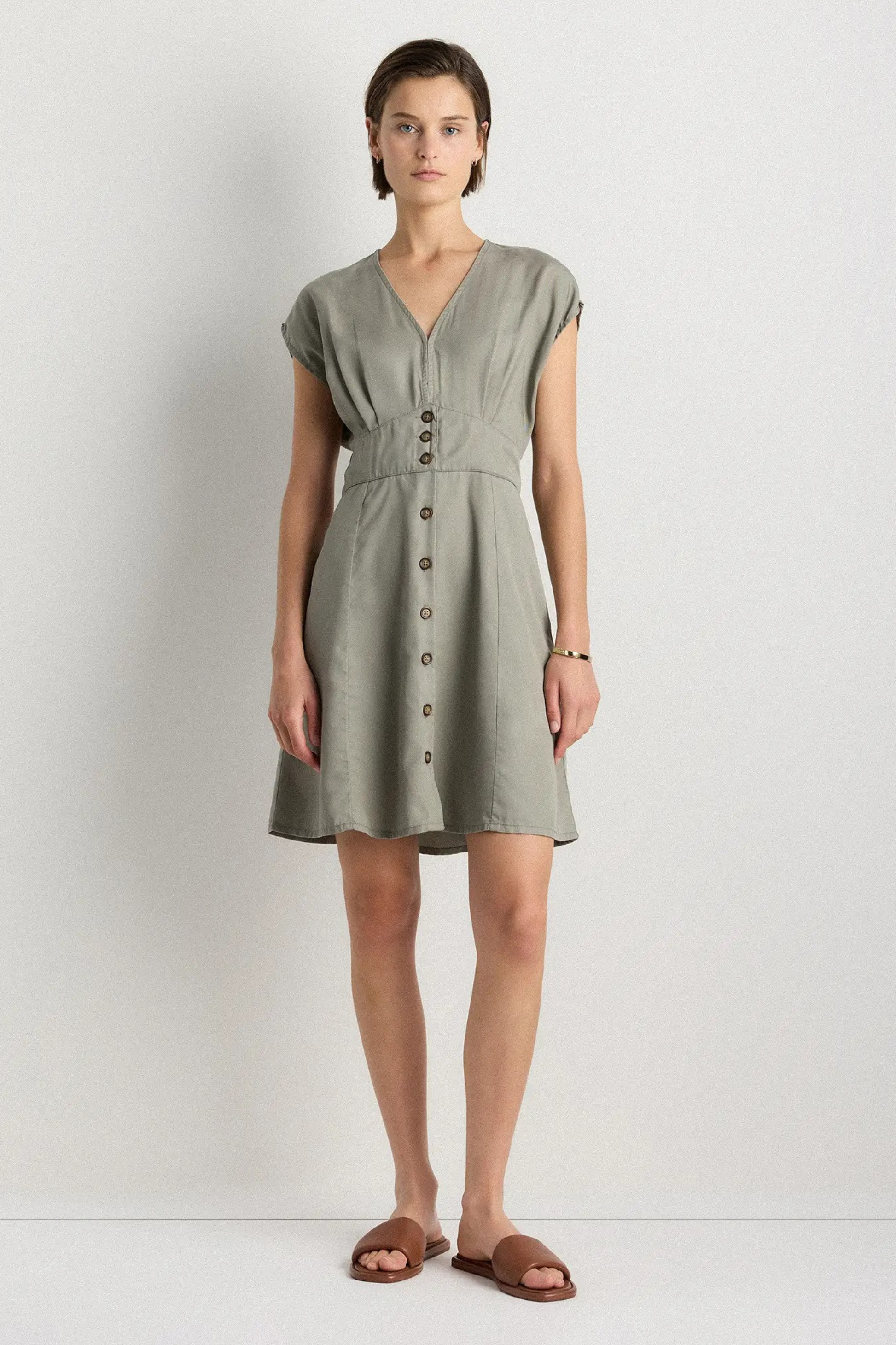 Mini Dress Deep V Neck Relaxed Style