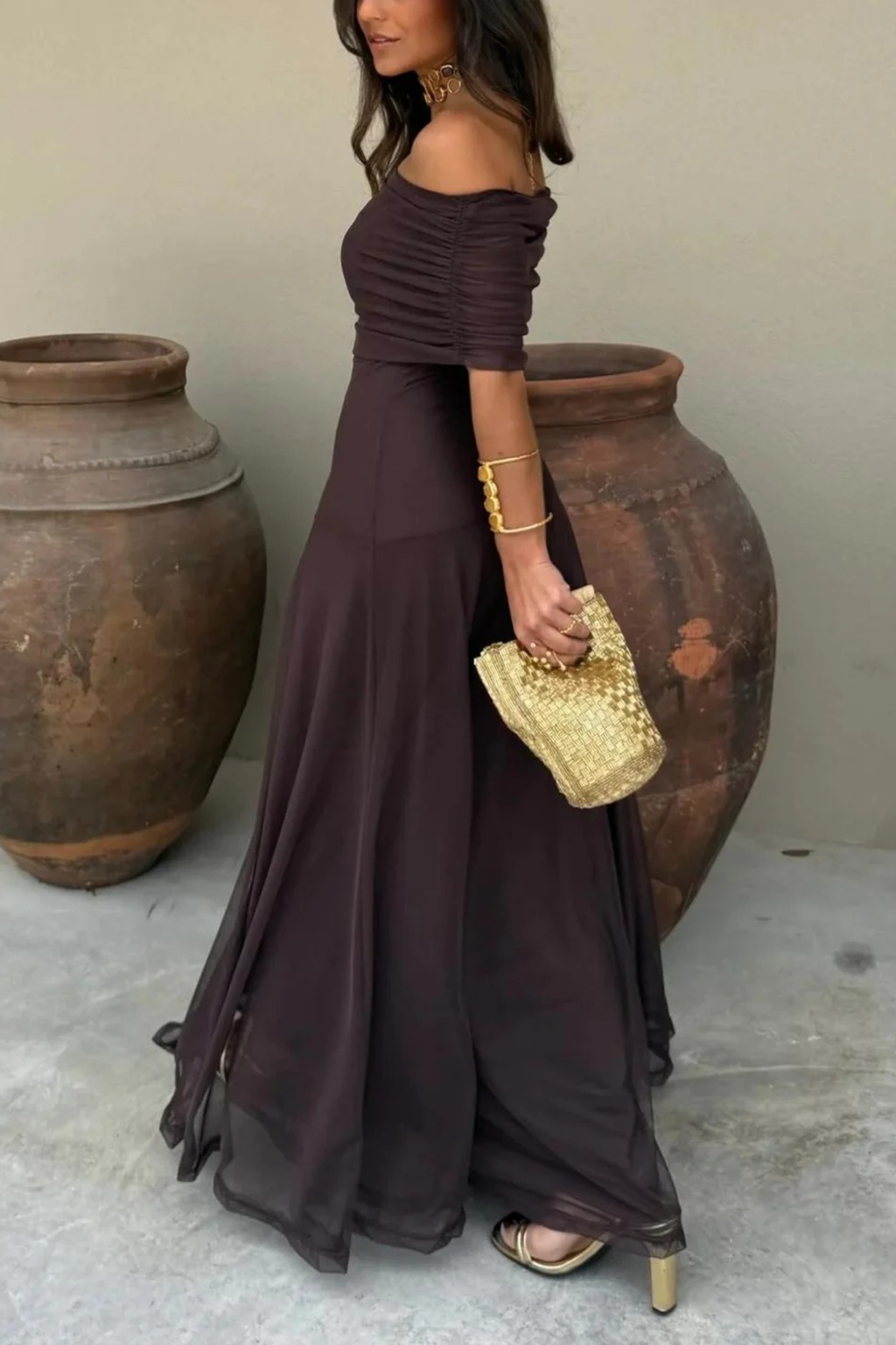 Luxe Shadow Maxi Dress