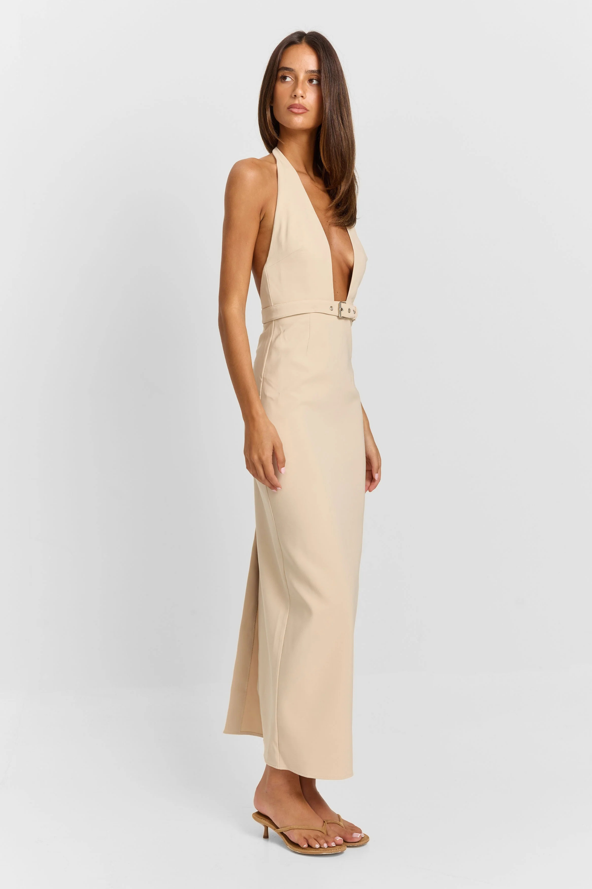 Deep V Neck Maxi Dress Modern Chic Style