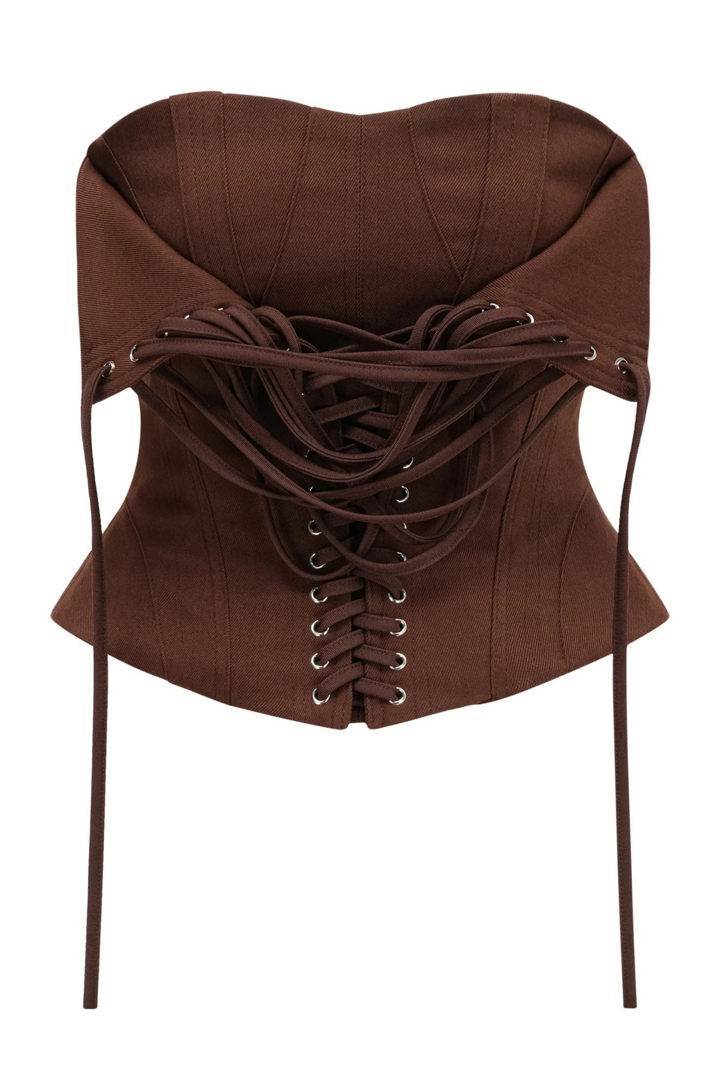 Mocha Lace-Up Corset Top