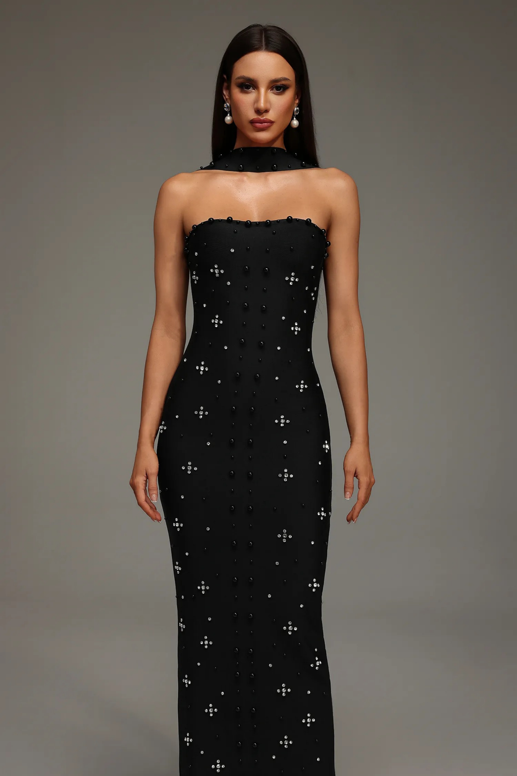 Noir Elegance Maxi Dress