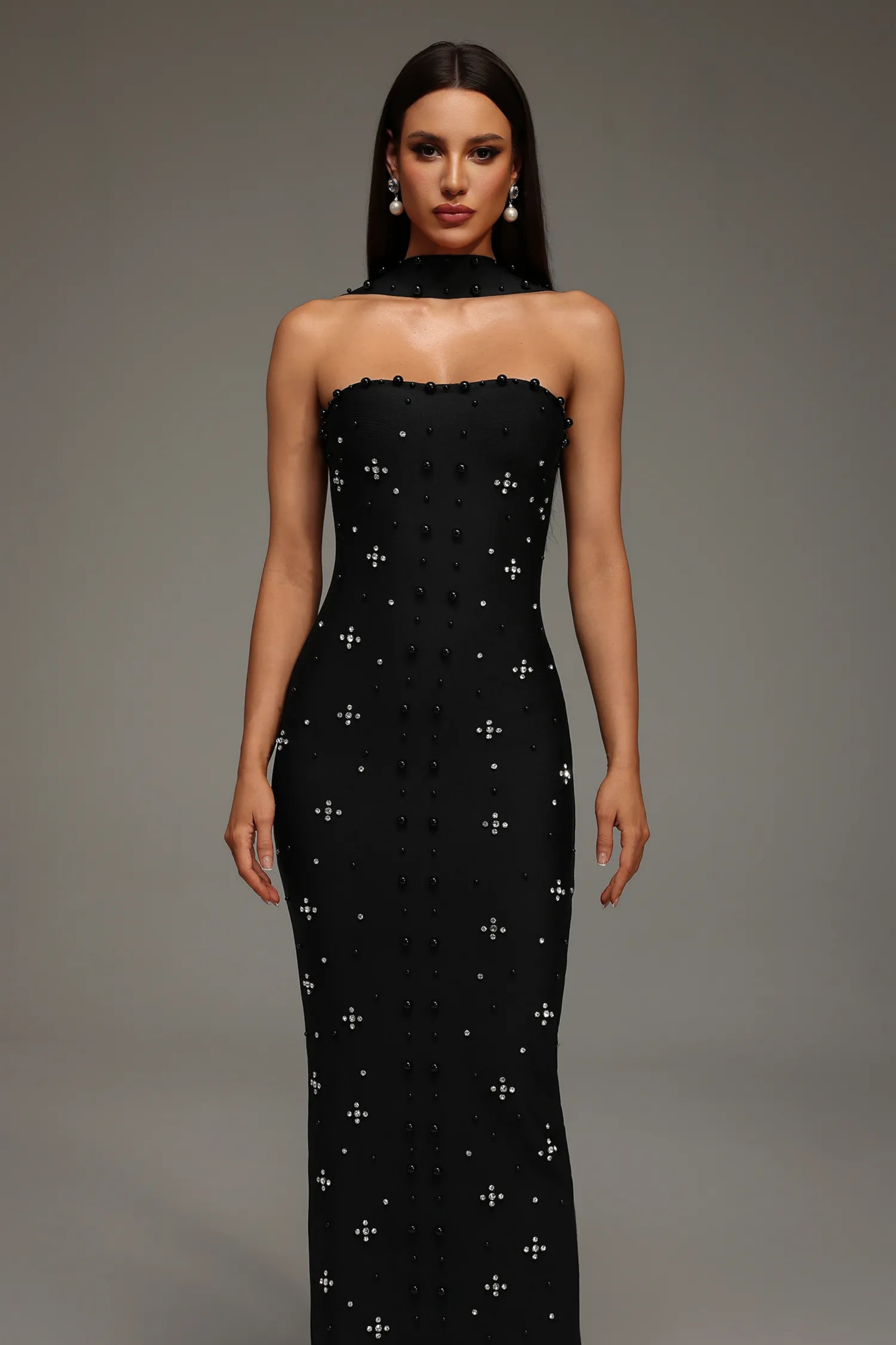 Noir Elegance Maxi Dress