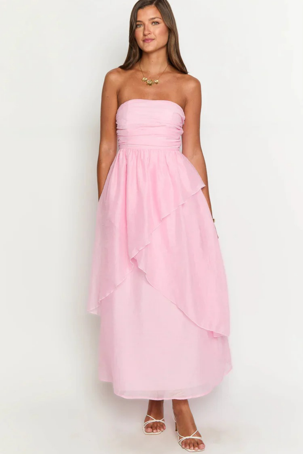 Formal Maxi Dress Strapless Flowing Style