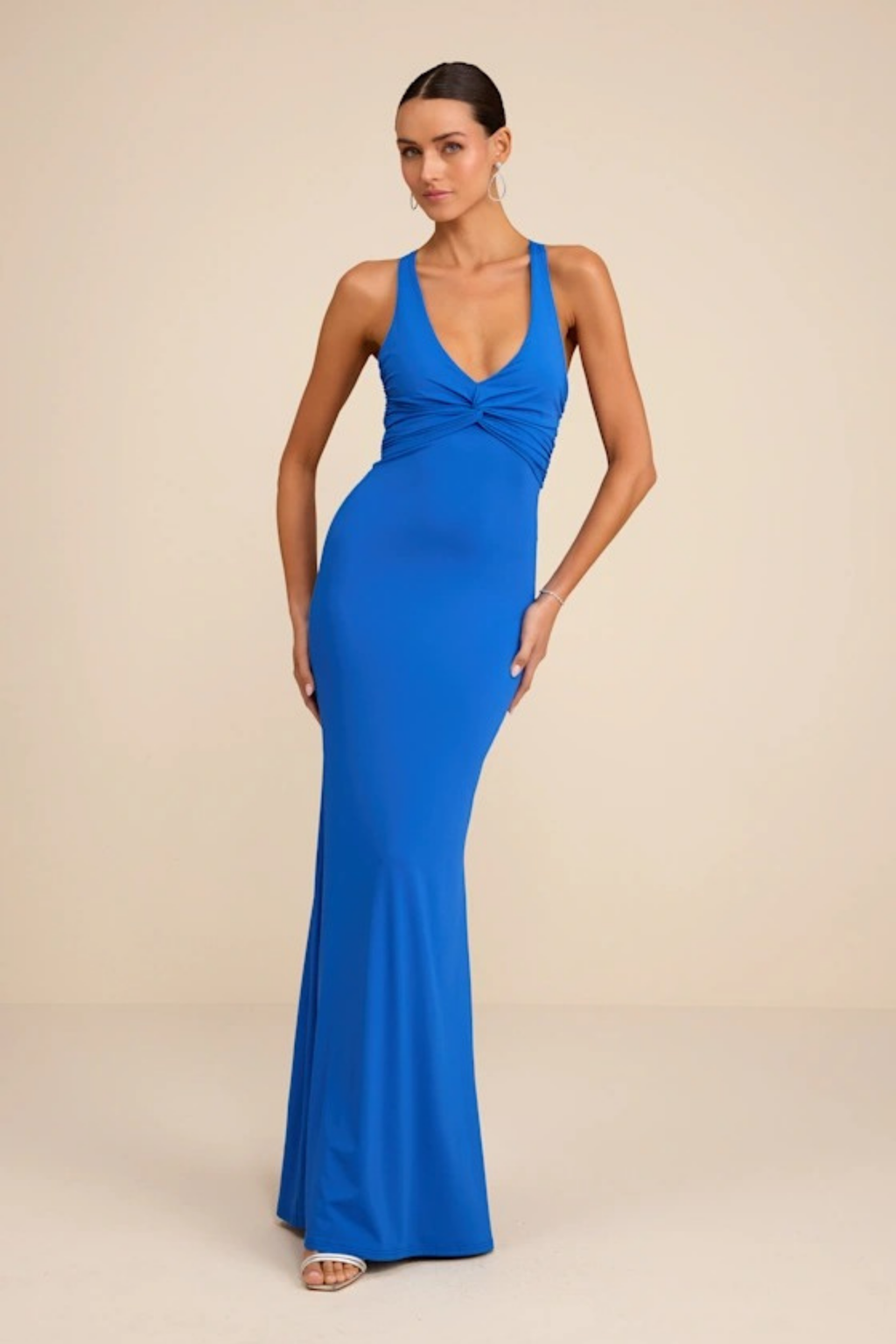 Wedding Guest Maxi Dress Twist Front Elegant Style