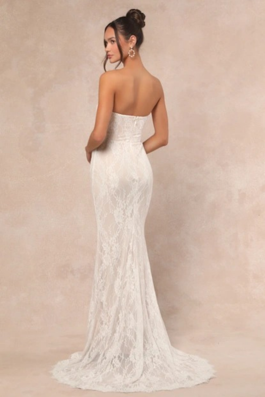 Strapless Lace Bridal Maxi Dress Sweetheart Neck Mermaid Wedding Style