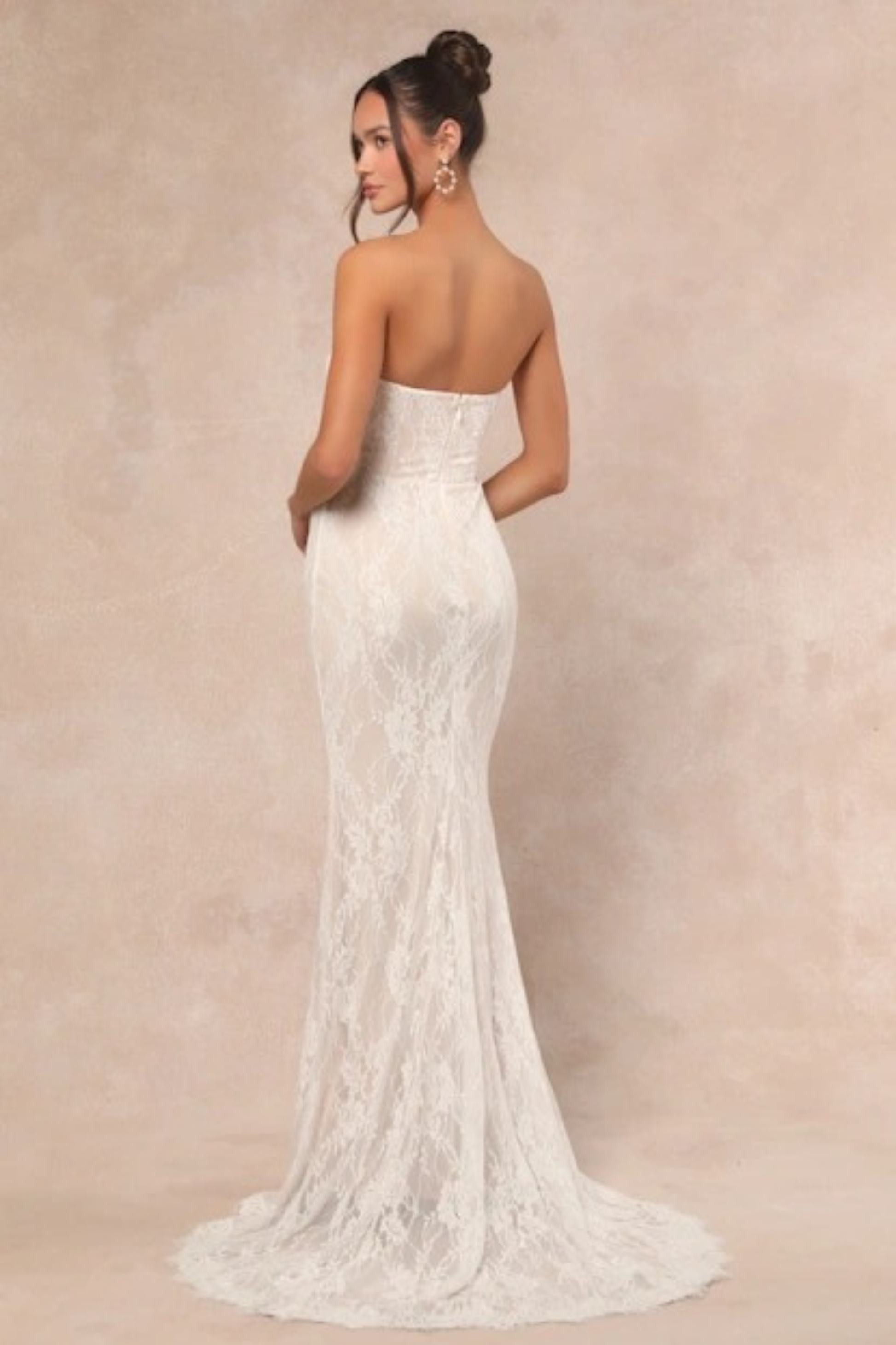 Strapless Lace Bridal Maxi Dress Sweetheart Neck Mermaid Wedding Style