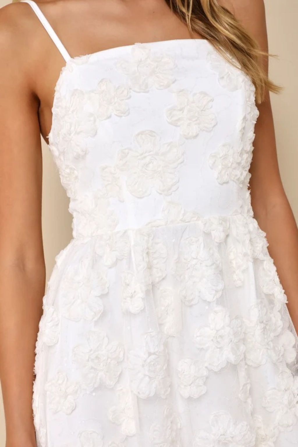 Elegant Midi Dress Spaghetti Strap Floral Lace Romantic Cocktail Style