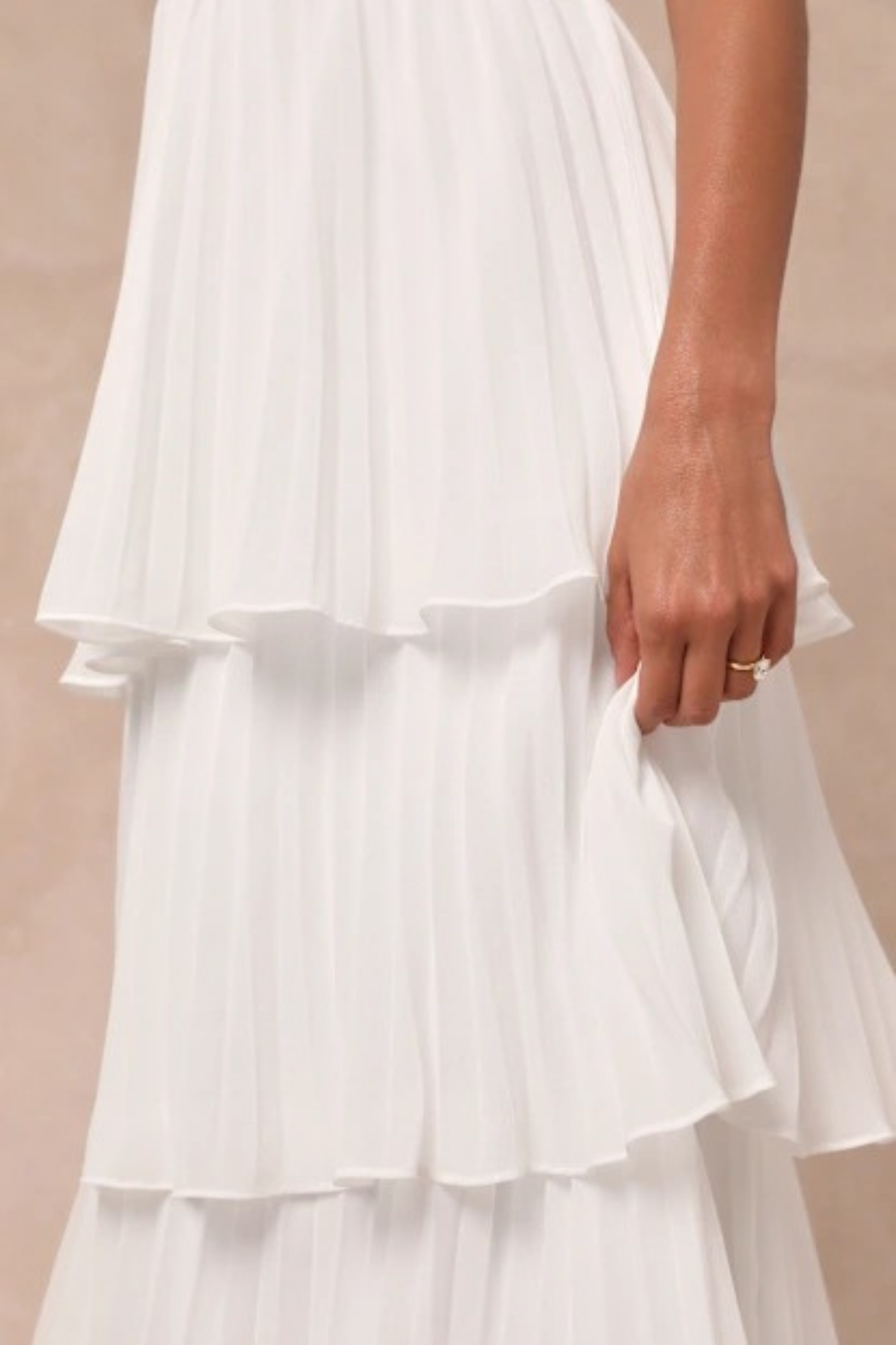 Bridesmaid Maxi Dress Strapless Tiered Style