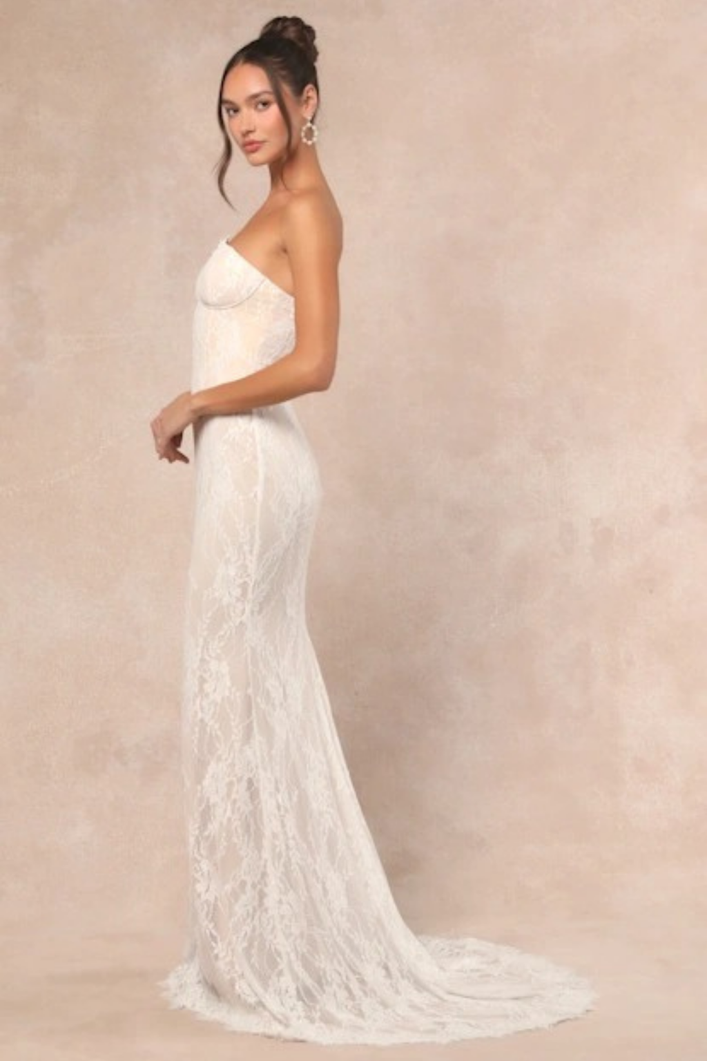 Strapless Lace Bridal Maxi Dress Sweetheart Neck Mermaid Wedding Style