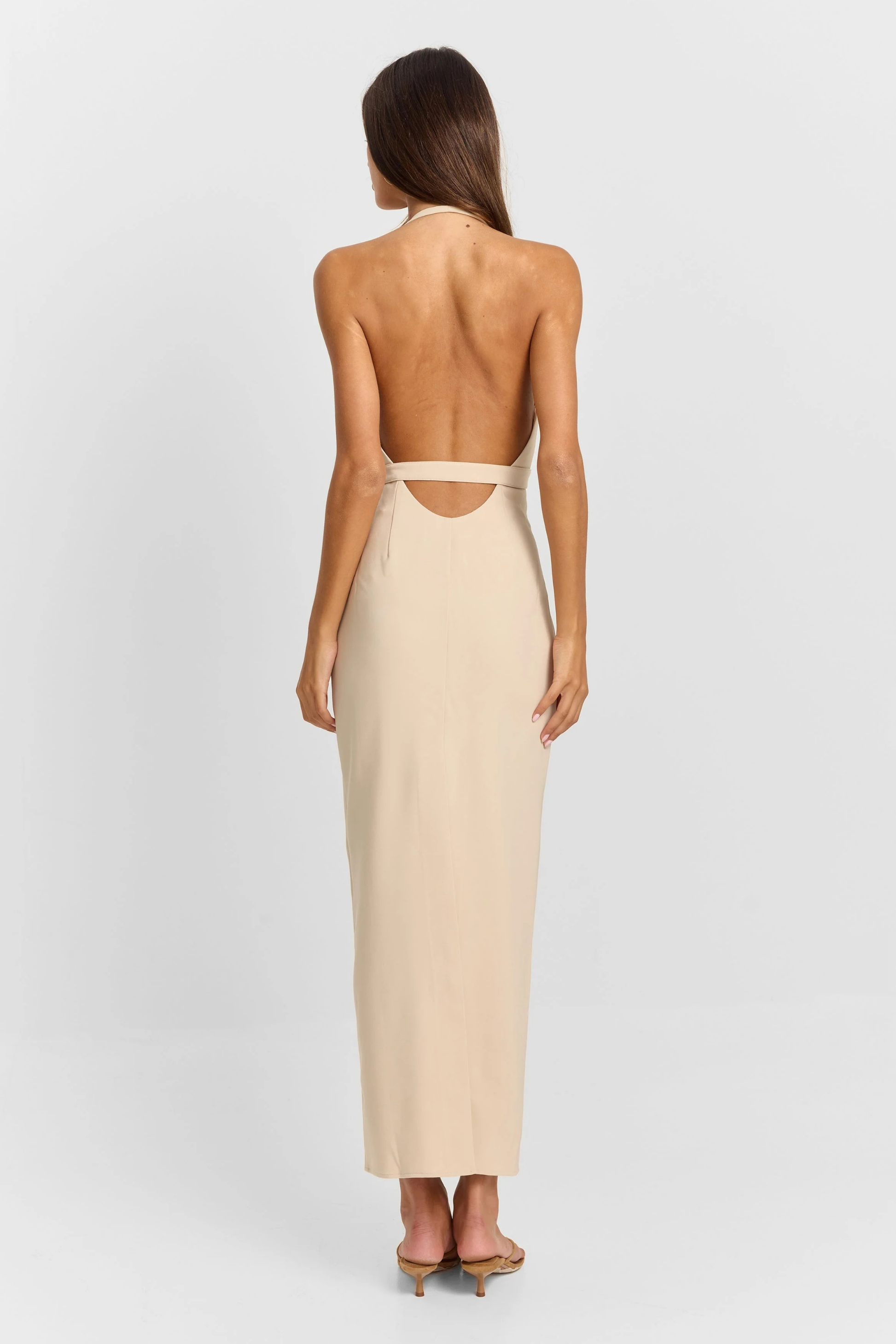 Deep V Neck Maxi Dress Modern Chic Style