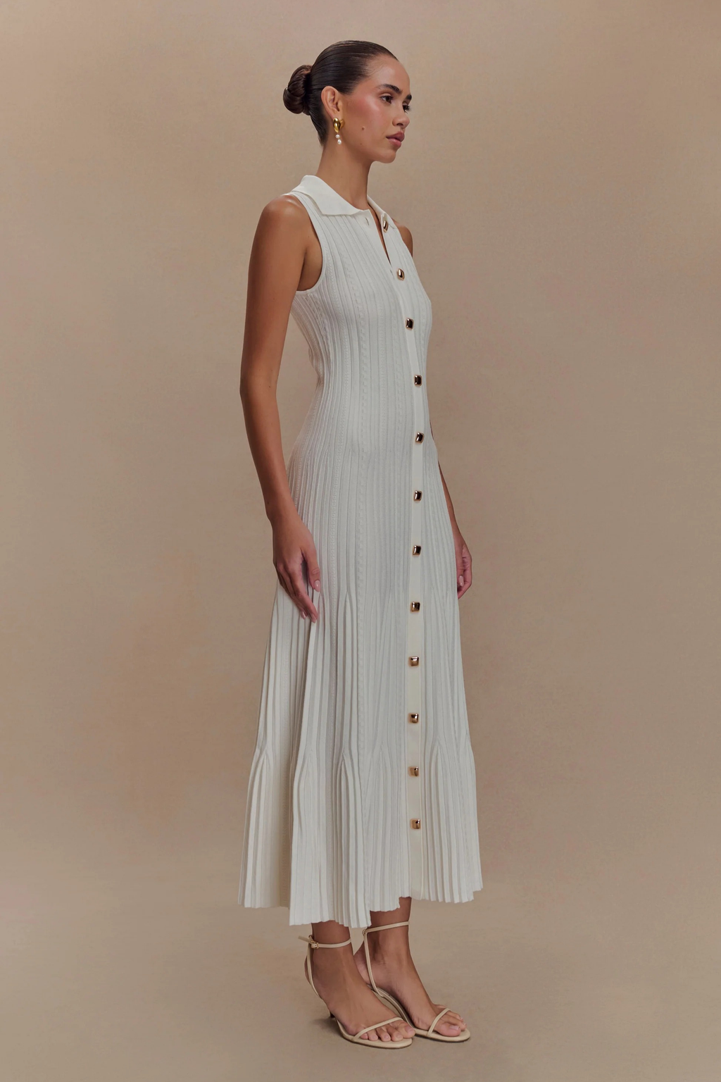 Monaco Button Midi Dress