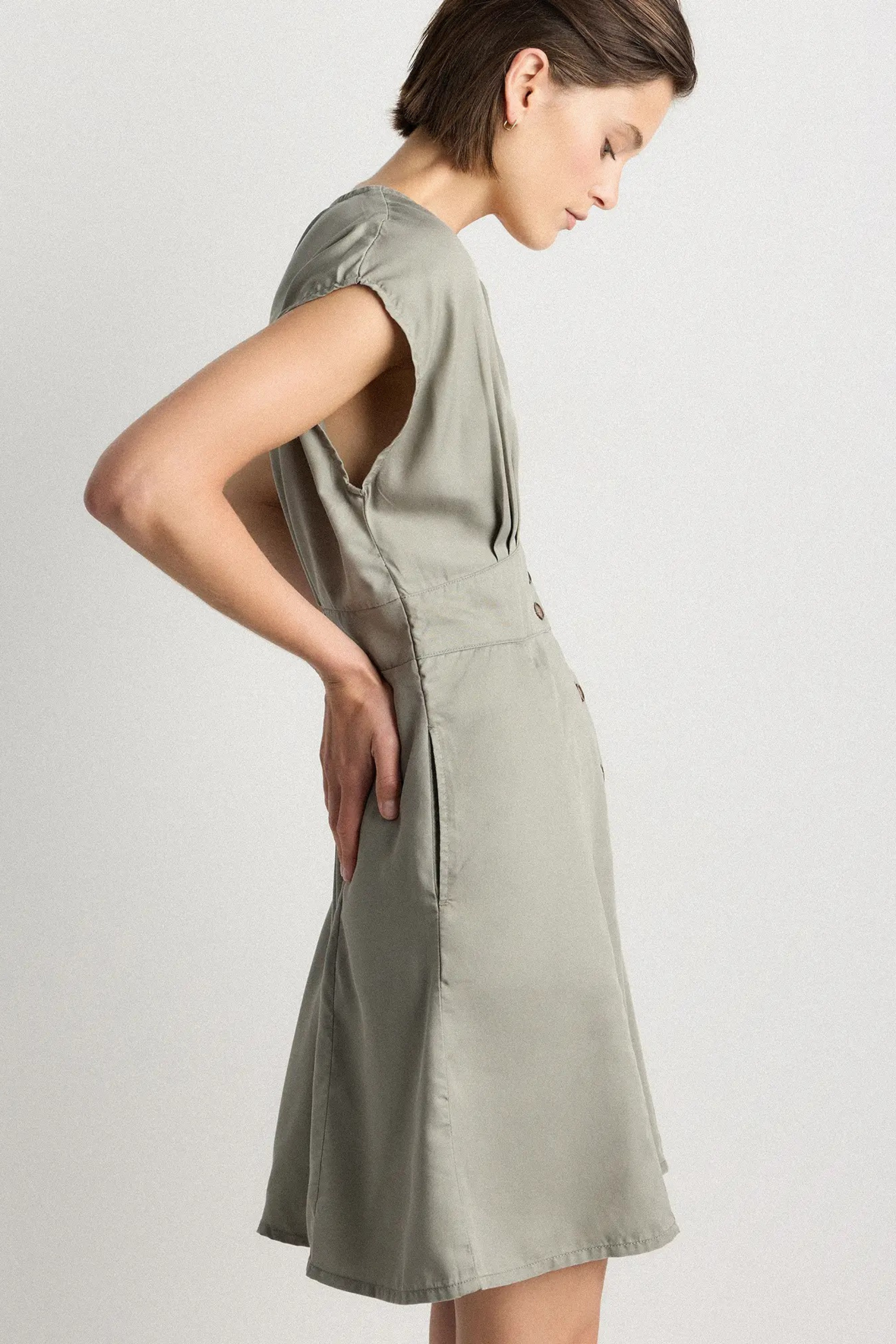 Mini Dress Deep V Neck Relaxed Style