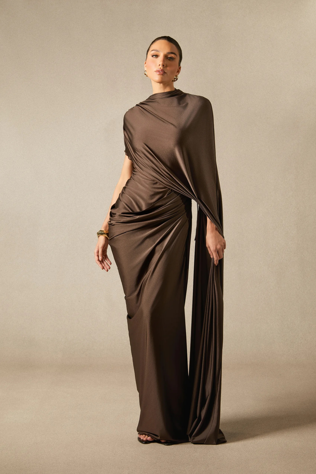 Mocha Elegance Maxi Dress