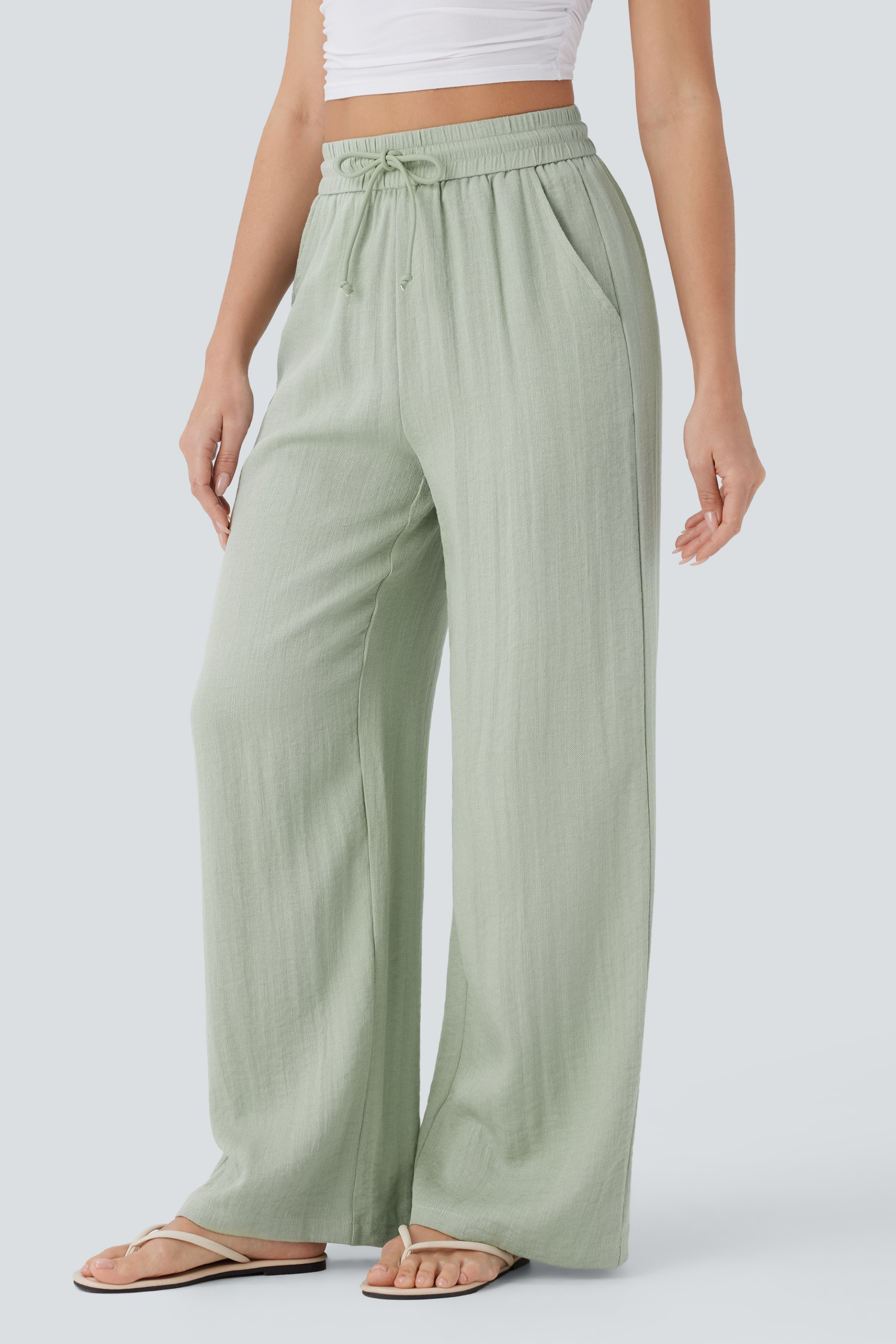 High Waisted Wide Leg Pants Casual Relaxed Style
