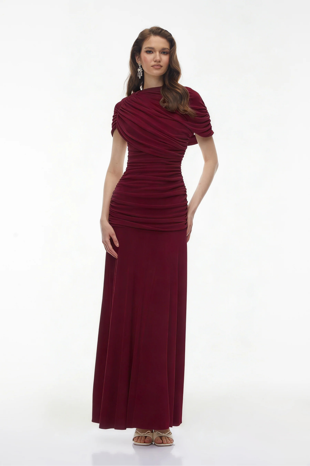 Crimson Elegance Maxi Dress