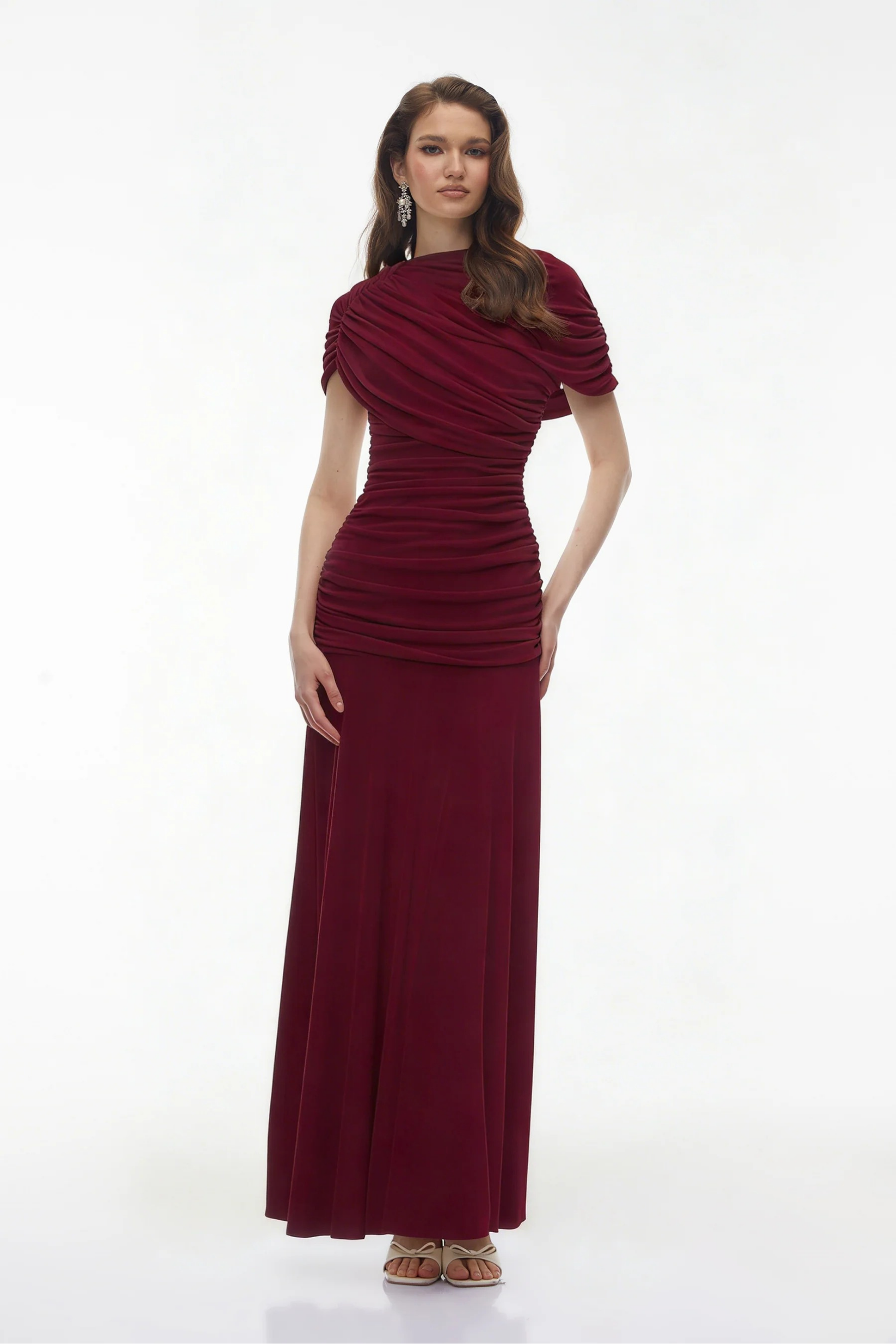 Crimson Elegance Maxi Dress